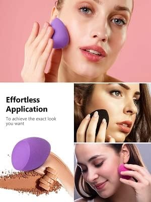 Pink Shimmer Beauty Blender Sponge - Makeup Blending Sponge for Flawless Foundation & Concealer Application | Soft & Durable Makeup Puff | Pack of 1 | Perfect for Liquid, Cream & Powder Cosmetics