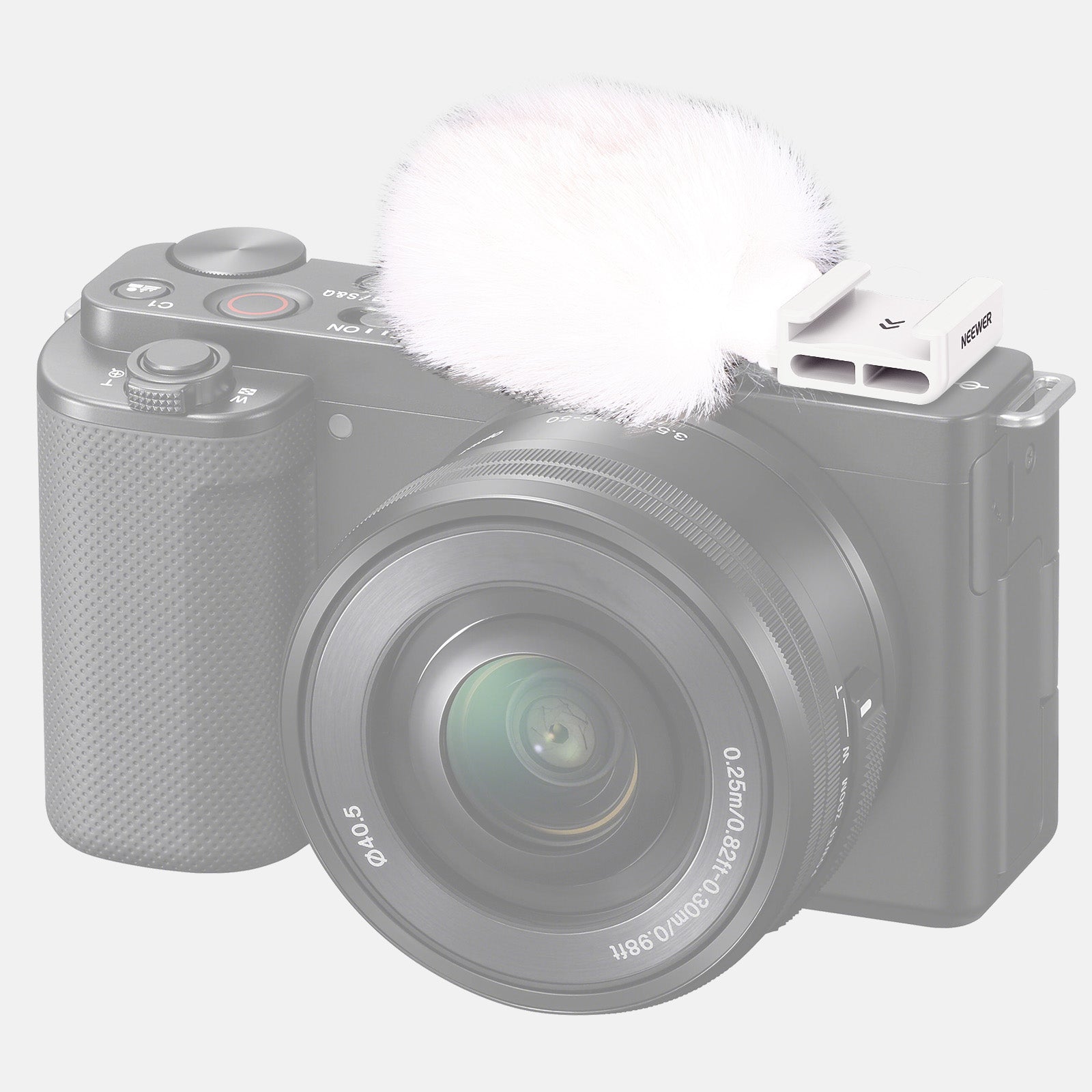NEEWER CA133 Professional Cold Shoe Wind Muff for Sony ZV-1F/ZV-E10/ZV-1/ZV-E1/ZV-1 II - Reduce Wind Noise for Vlogging, YouTube Videos & Outdoor Recording