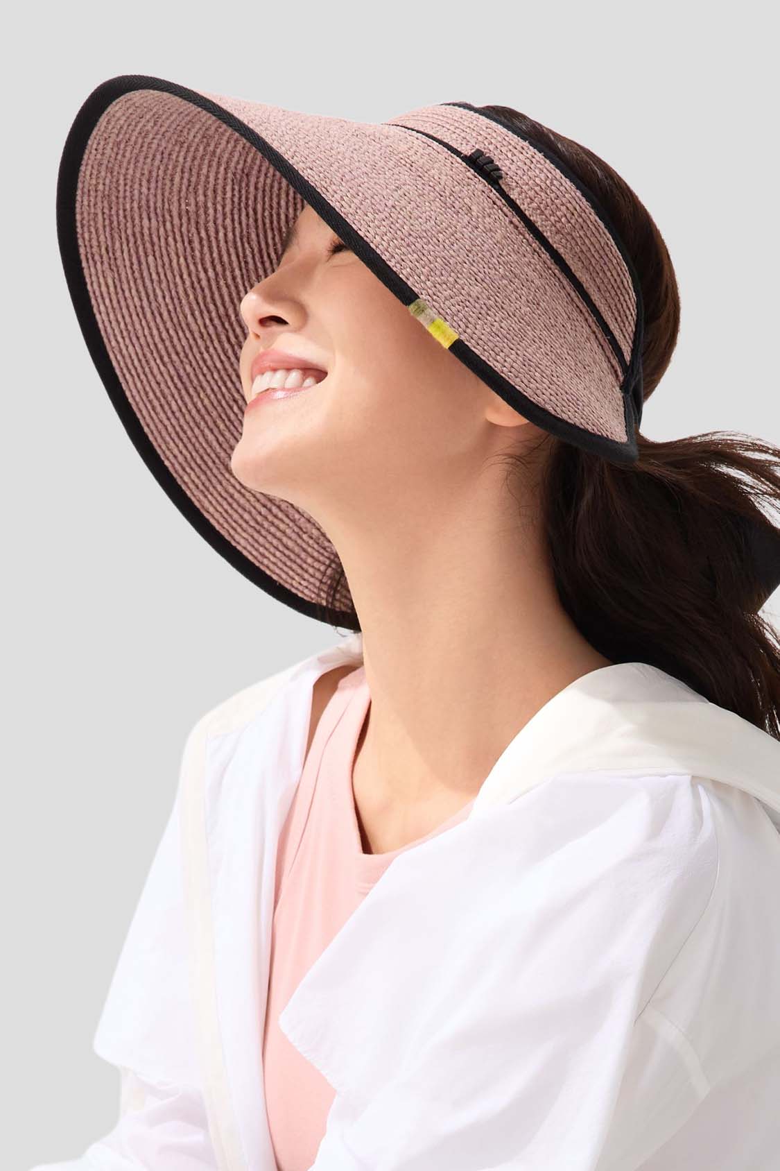 UPF50+ Twist Roll Up Sun Straw Hat for Women - Foldable Wide Brim Beach Hat for Outdoor, Travel & Summer Activities
