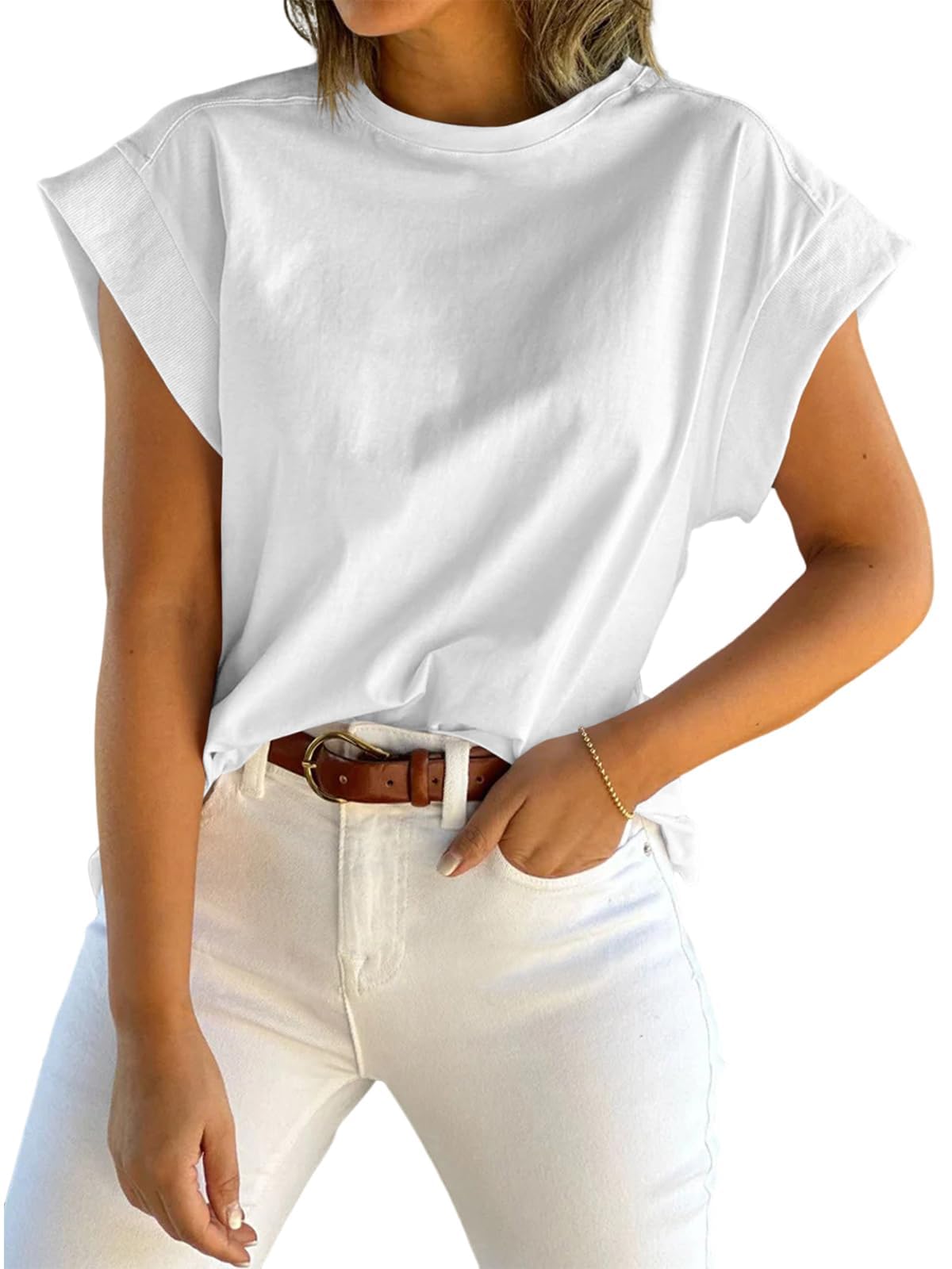 2025 Women's Summer Short Sleeve T-Shirts - Solid Color Round Neck Casual Basic Tees for Everyday Wear, Beach Outings & Vacation Essentials