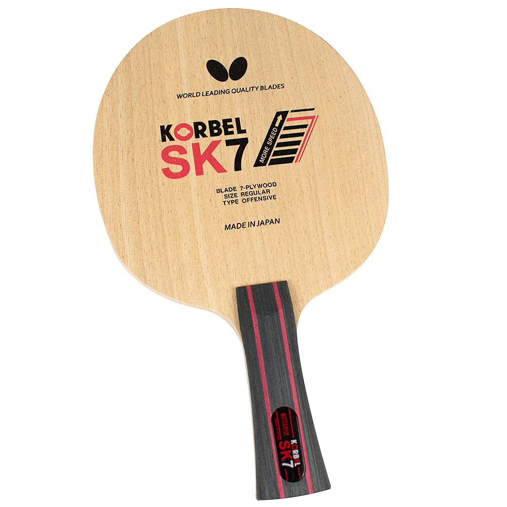 Butterfly Korbel SK7 Table Tennis Blade - 7-Ply All-Wood Professional Ping Pong Racket for Advanced Players - AN, FL, ST Handle Styles - Made in Japan - Perfect for Tournament Play & Training Sessions