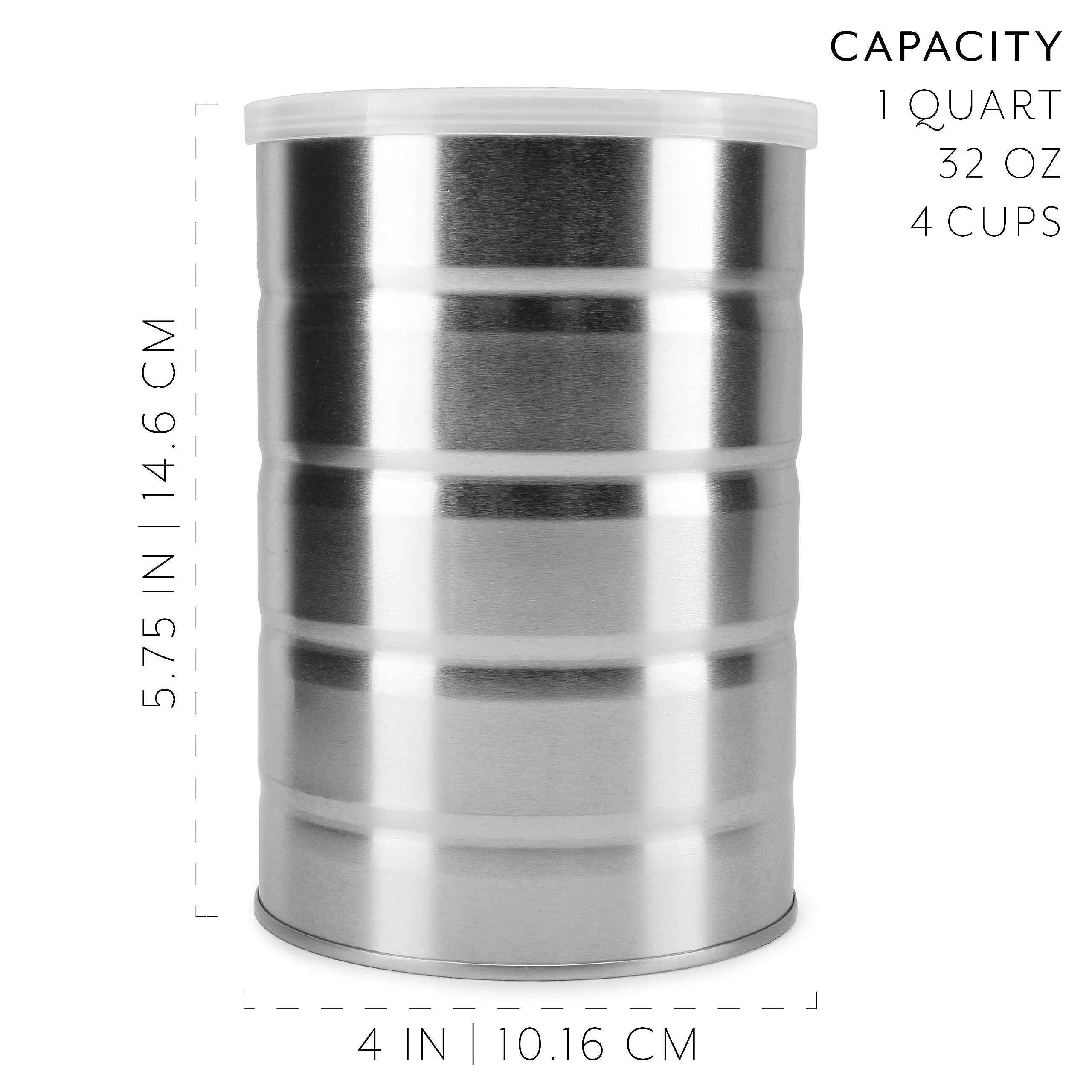 Cornucopia Brands Empty Coffee Cans (4-Pack) - Airtight Metal Storage Containers for Coffee Beans, Tea, Spices & Baking Supplies | Perfect for Kitchen Organization, Coffee Packaging & DIY Crafts Projects