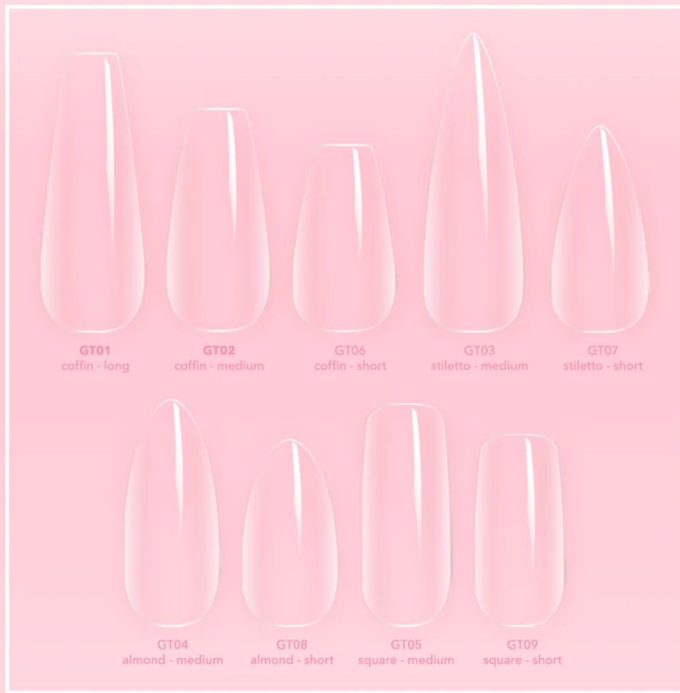 KIARASKY GELLY TIPS STARTER KIT - Stiletto Medium Length Press On Nails with Gel Polish - Perfect for Salon Quality Manicures at Home, Parties & Special Occasions