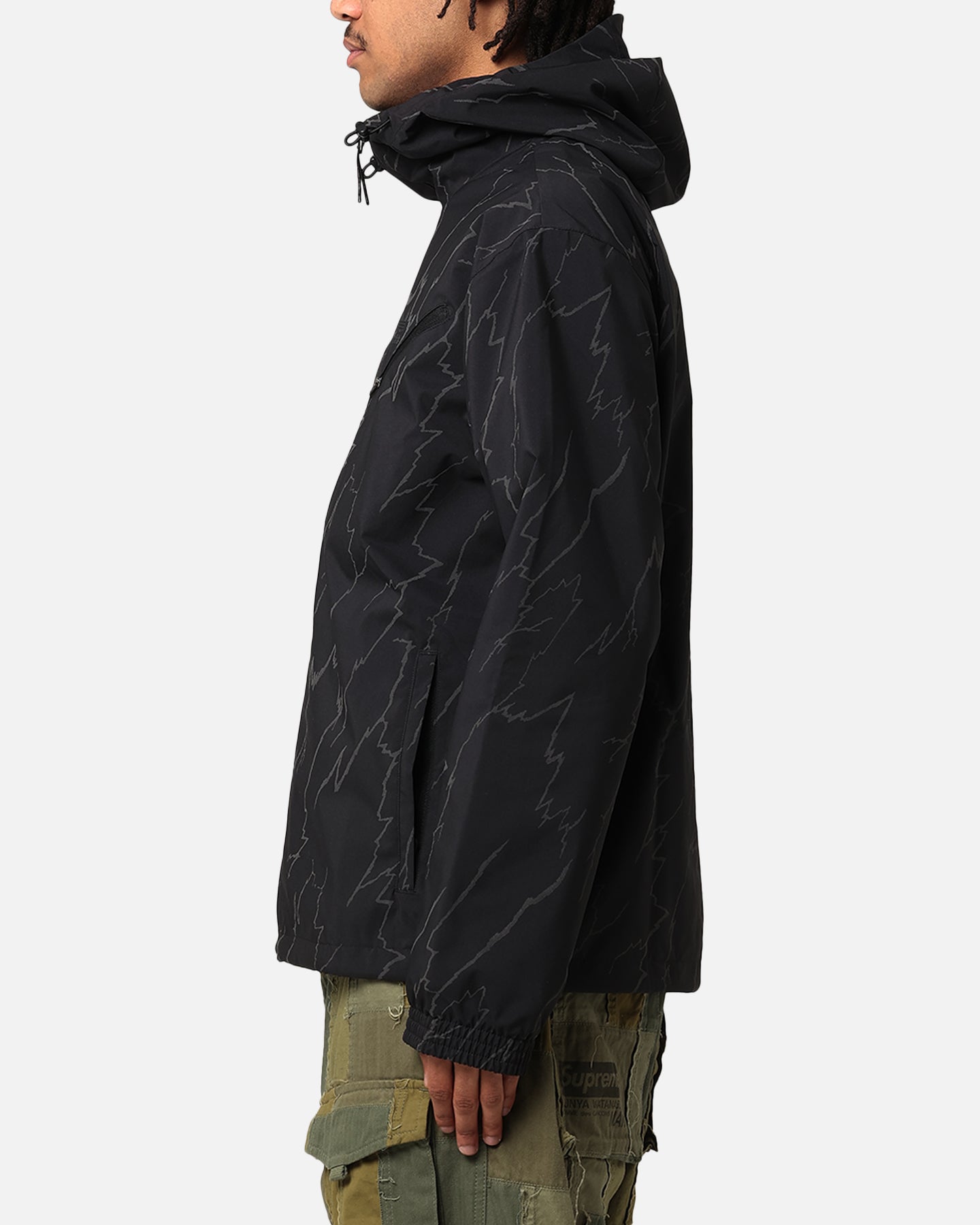 Adidas Lightning Windbreaker Jacket for Men - Lightweight Waterproof Running Jacket with Hood - Black Windbreaker for Outdoor Sports & Jogging