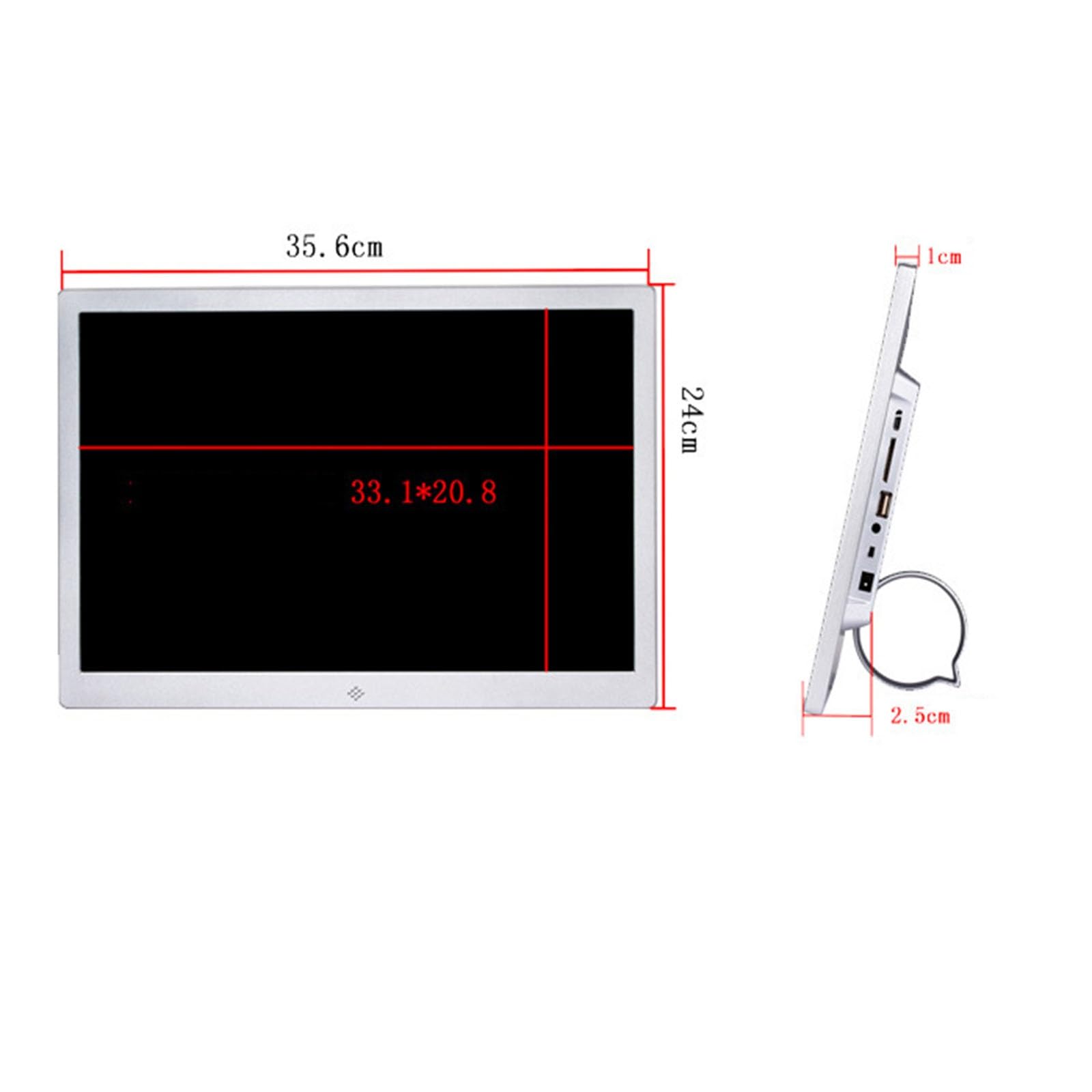15-inch Metal Wall Mounted Digital Photo Frame - HD Display Electronic Picture Album for Home & Office Decor, Digital Signage for Supermarkets & Hotels (Gold)