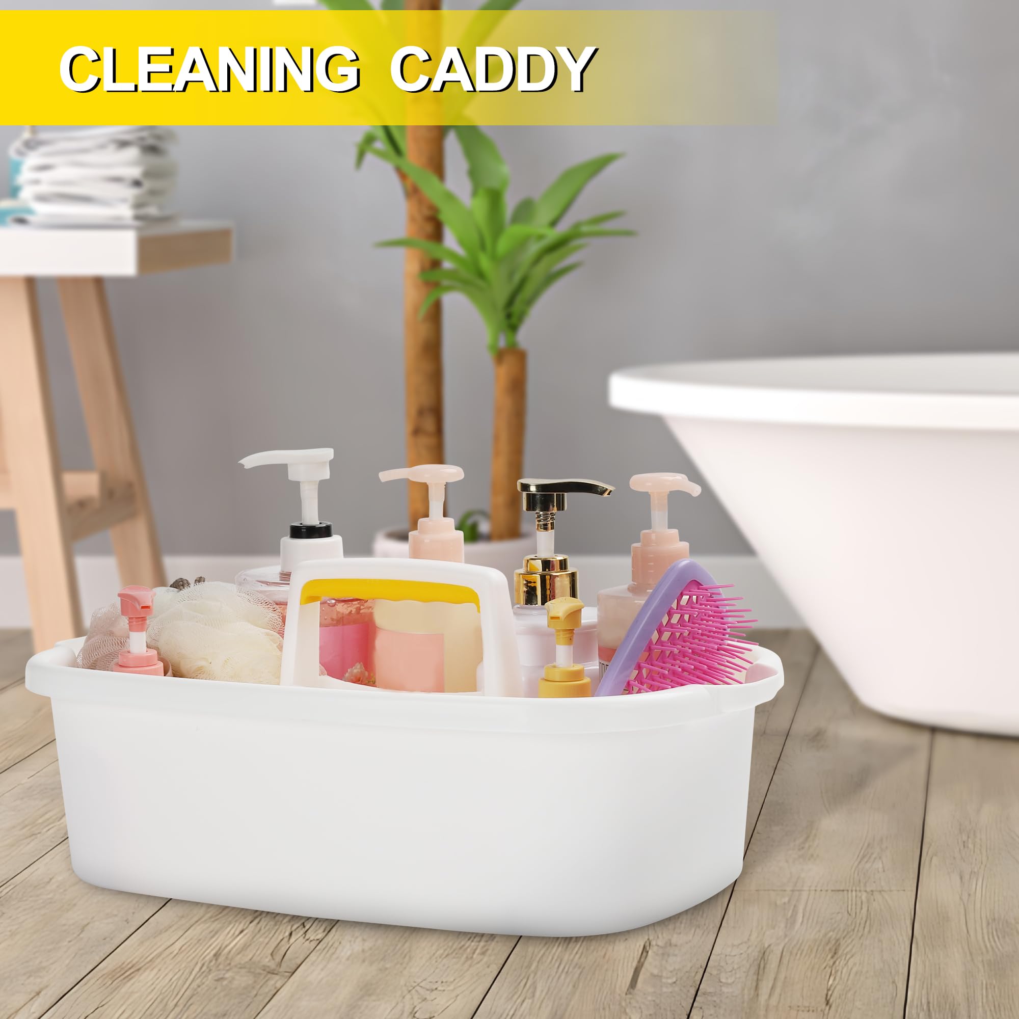 Portable Plastic Shower Caddy with Handle - Bathroom Storage Organizer Basket for Shampoo, Soap & Toiletries - Perfect for Bath, Shower & College Dorm Organization