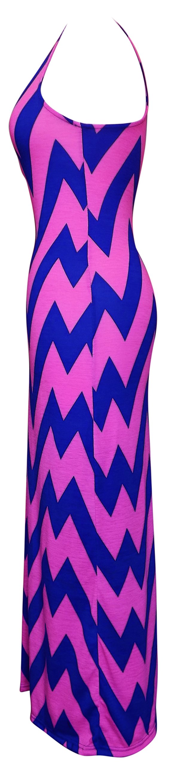 Boho Chic Women's Maxi Dress with Chevron Pattern - Flowy Summer & Spring Long Dress for Beach, Vacation, and Casual Outings