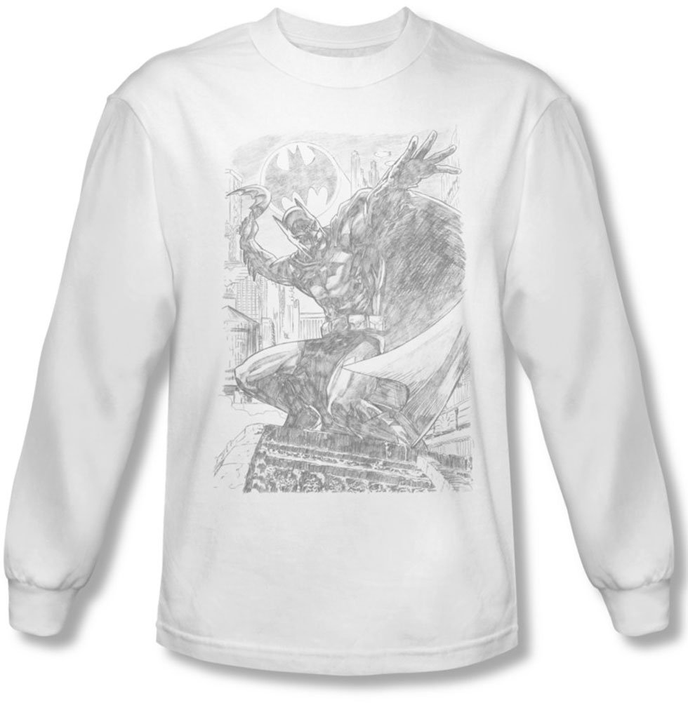 Batman Men's Long Sleeve Graphic T-Shirt with Batarang Design - Cool Superhero Apparel for Cosplay, Comic Con & Casual Wear