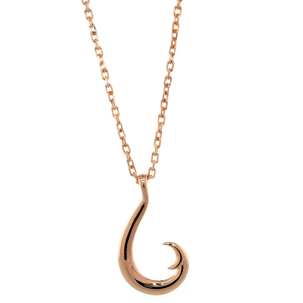 45mm Smooth Fish Hook Charm & 20 Inch Cable Chain Necklace - Perfect for Fishing Enthusiasts, Outdoor Adventures & Jewelry Making DIY Projects