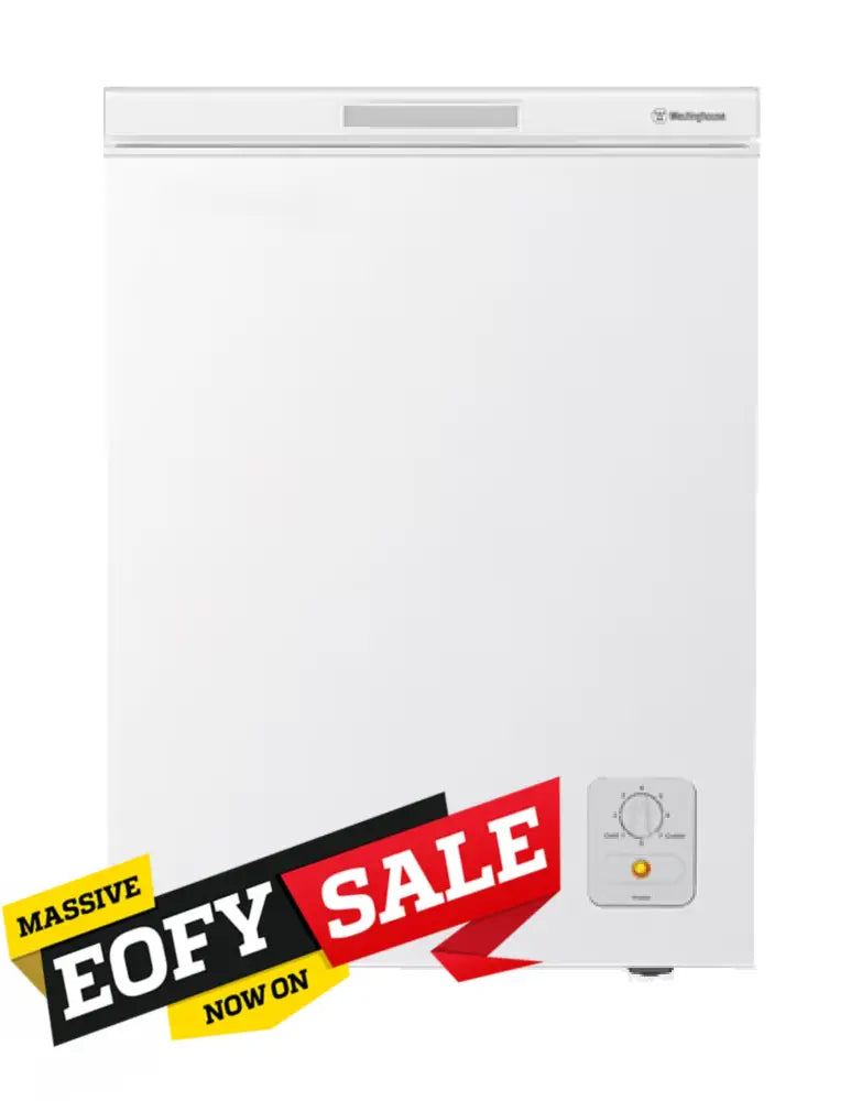 Westinghouse WCM1400WE 145L Chest Freezer - Energy Efficient, Ultra Quiet Deep Freezer for Home, Garage, or Basement - Perfect for Storing Meat, Seafood, and Bulk Food Items