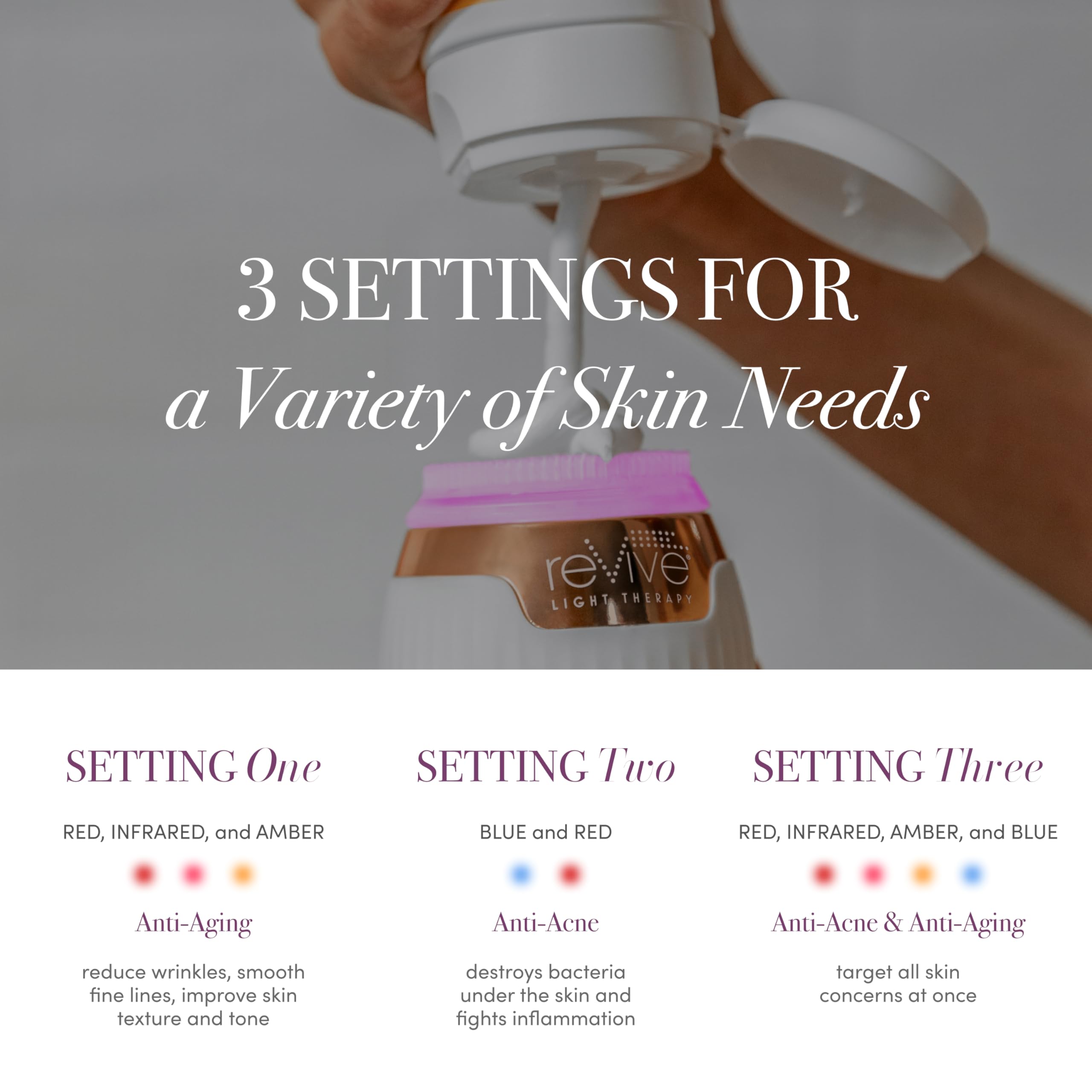 Revive LED Technologies Lux Collection Soniqué Mini Sonic Facial Cleansing Brush with Red & Blue Light Therapy - Reduces Acne & Wrinkles, Deep Pore Cleanser for Sensitive Skin | Perfect for Daily Skincare Routine & Travel