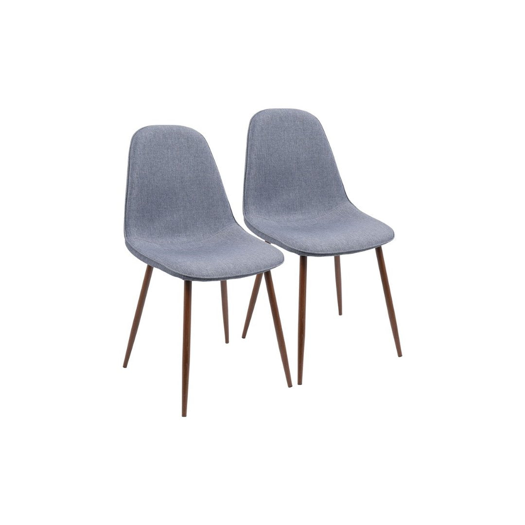 Modern Pebble Dining Chairs Set of 2 - Mid Century Style Kitchen Chairs with Upholstered Seat & Wooden Legs - Perfect for Dining Room, Kitchen, Breakfast Nook & Small Spaces