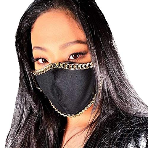 Barcode Punk Mask Chain - Gothic Masquerade Halloween Face Cover, Mouth Jewelry for Women & Girls - Perfect for Costume Parties, Raves & Cosplay
