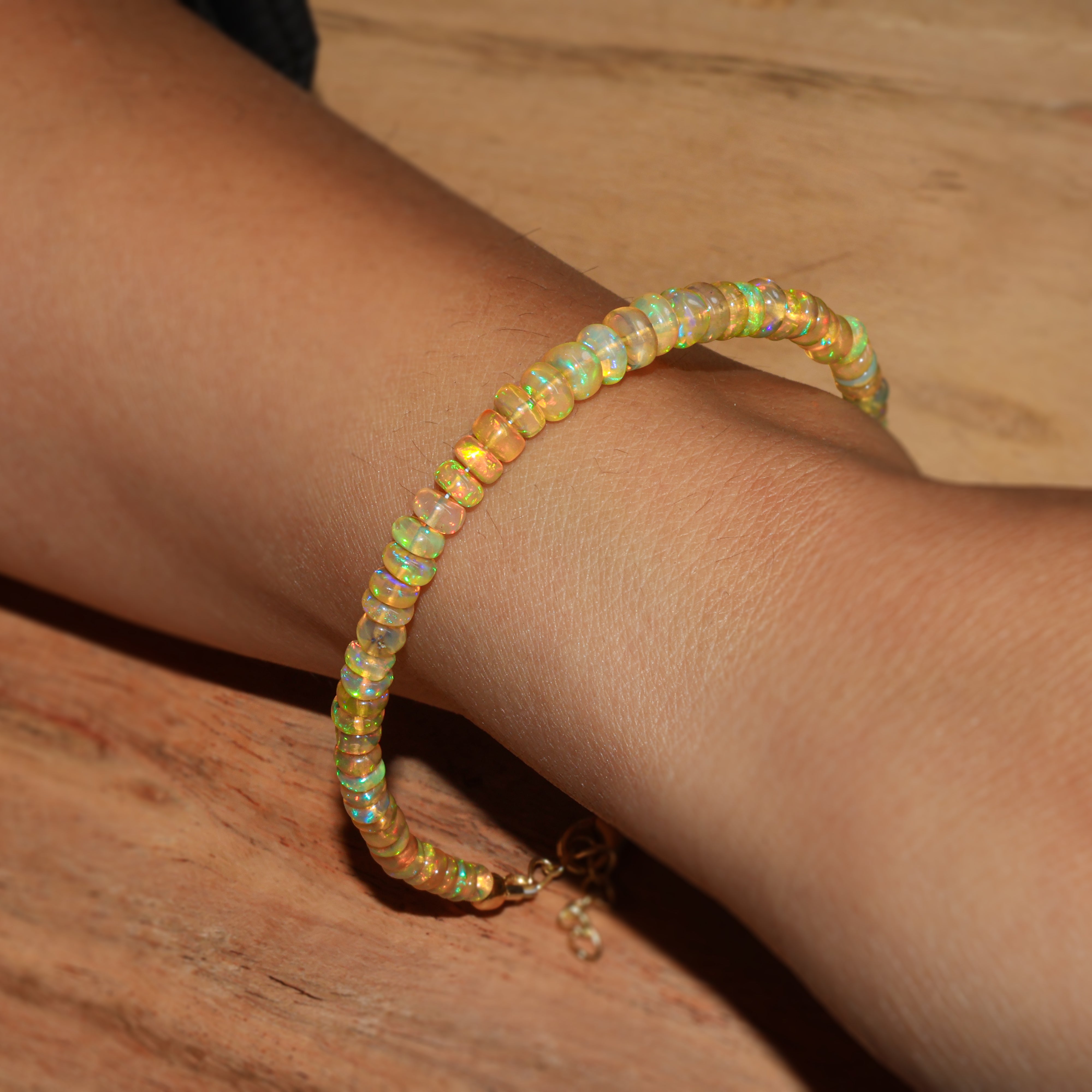 Natural Yellow Opal 4-5mm Plain Beaded Handmade Bracelet - Boho Chic Jewelry for Women, Gift for Her, Yoga & Meditation Accessory
