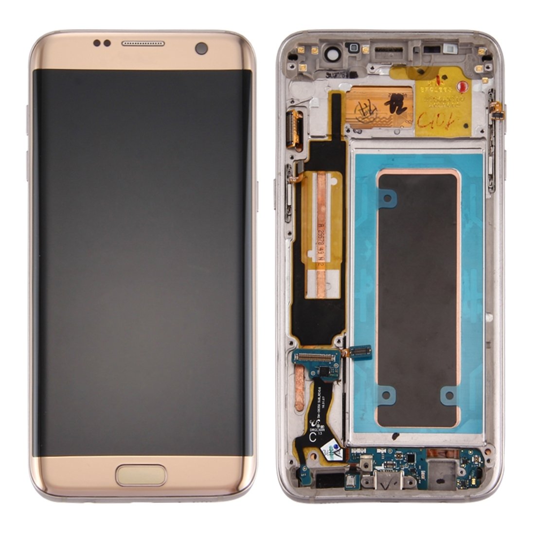 Original: ZHENGYAQI-PHONE CASE Accessories LCD Display + Touch Screen Digitizer Assembly &Frame &Charging Port Board &Volume Button &Power Button Compatible with Samsung Galaxy S7 Edge / G935A (Color : Gold)    Optimized: Samsung Galaxy S7 Edge LCD Display Touch Screen Digitizer Assembly with Frame, Charging Port, Buttons - Gold | Replacement Parts for G935A | DIY Phone Repair Kit for Home & Professional Use
