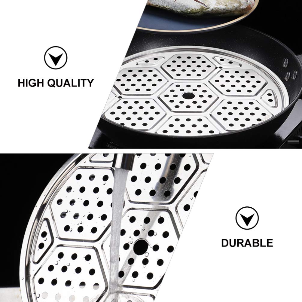 Stainless Steel Steamer Rack - Thickened Round Steaming Tray for Rice, Vegetables & Dumplings | Multi-Function Kitchen Cookware Accessory | Perfect for Home Cooking, Meal Prep & Asian Cuisine