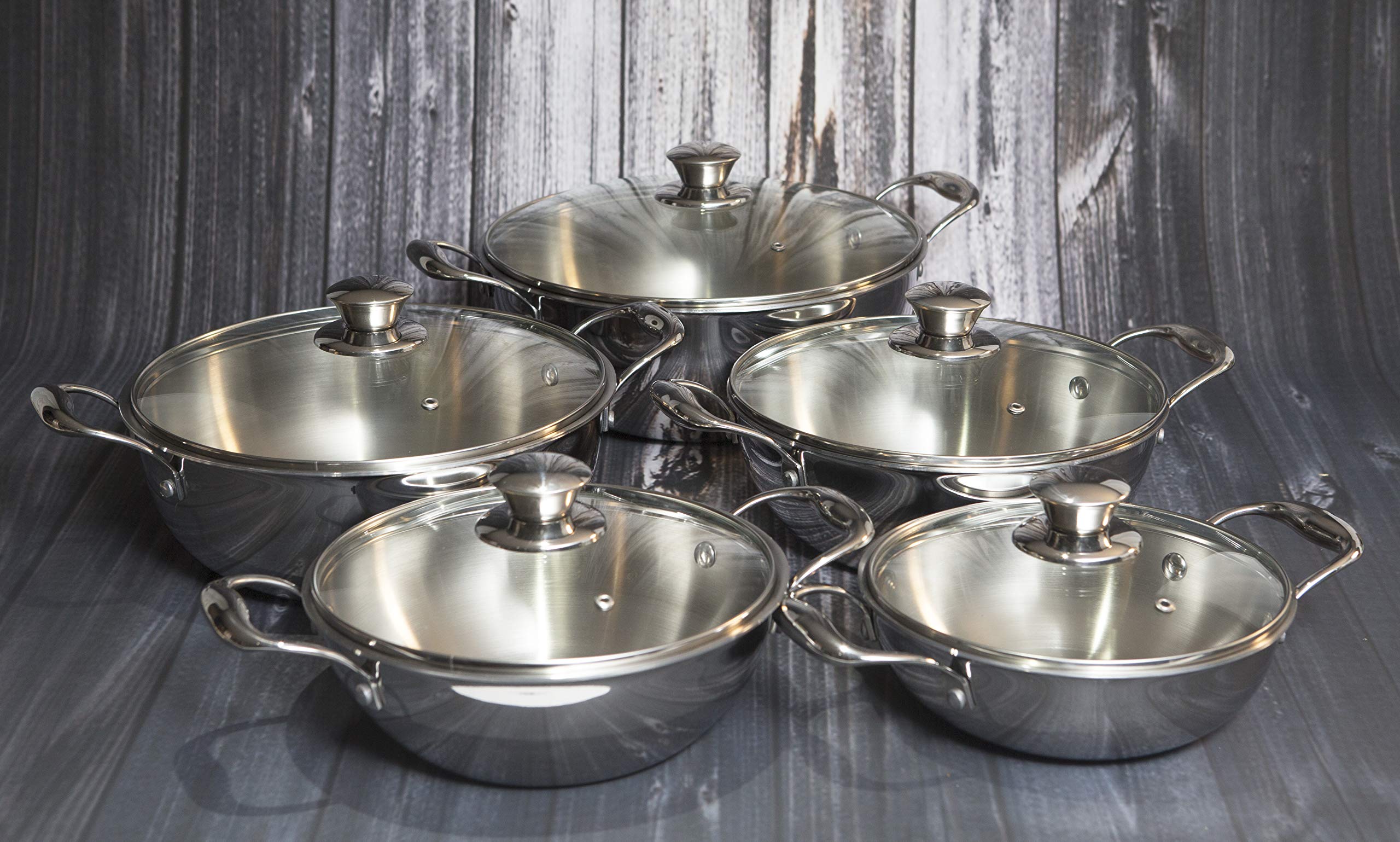 Tri-Ply Stainless Steel Wok with Glass Lid - 4.3L (26cm) - Professional Restaurant-Grade Cookware for Stir-Frying, Deep Frying & Asian Cooking