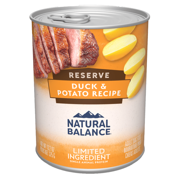 Natural Balance Reserve Limited Ingredient Duck & Potato Recipe Canned Dog Food - Grain-Free, Hypoallergenic Wet Food for Dogs with Sensitive Stomachs - Perfect for Meal Toppers & Digestive Support