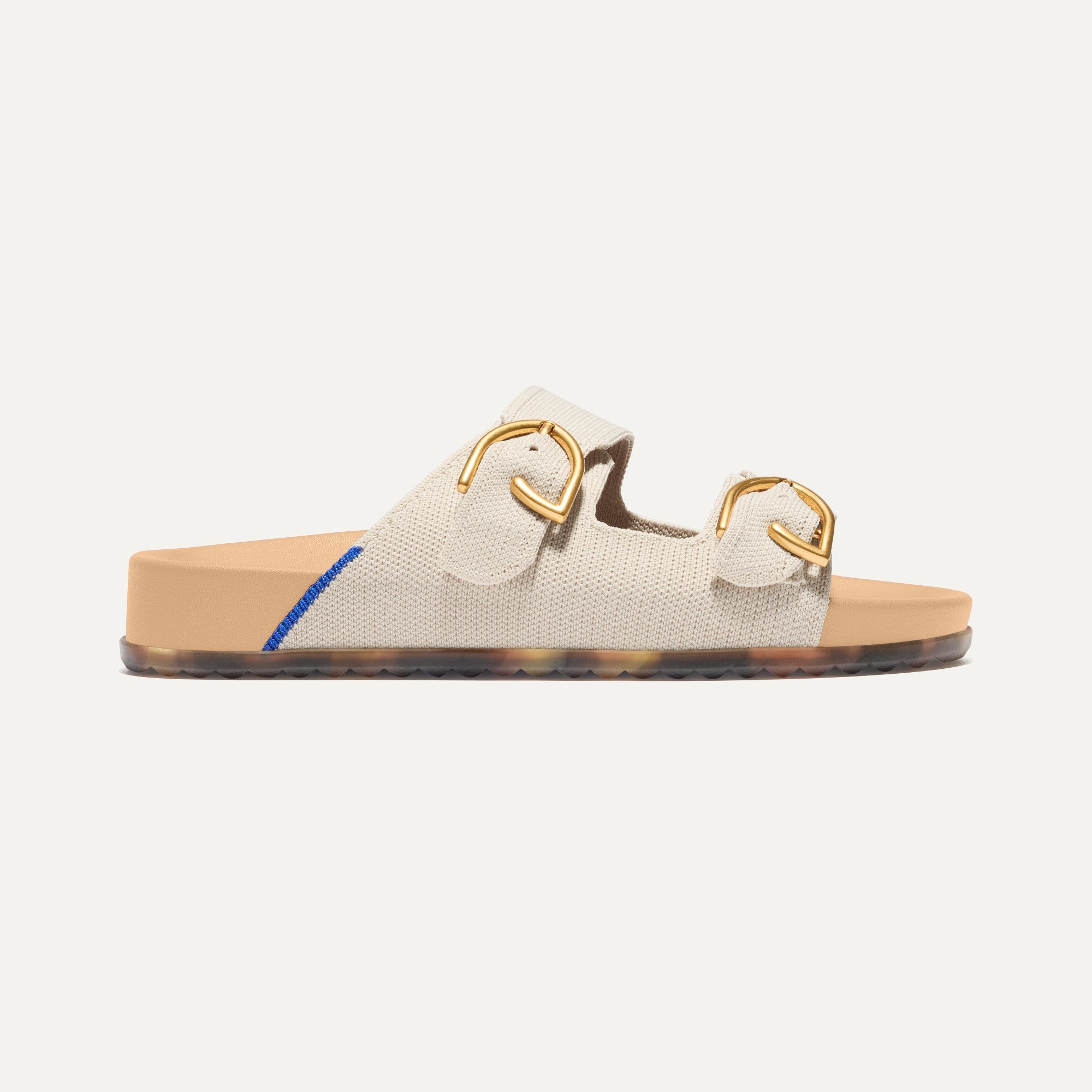 Premium Adjustable Buckle Slide Sandals in Sea Salt - Perfect for Beach, Pool, and Summer Outfits
