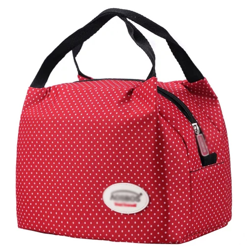 SEIJY Insulated Lunch Bag for Women Men Kids - Portable Thermal Picnic Cooler Tote for School, Work & Outdoor - Leakproof Canvas Lunch Box (Red, One Size)