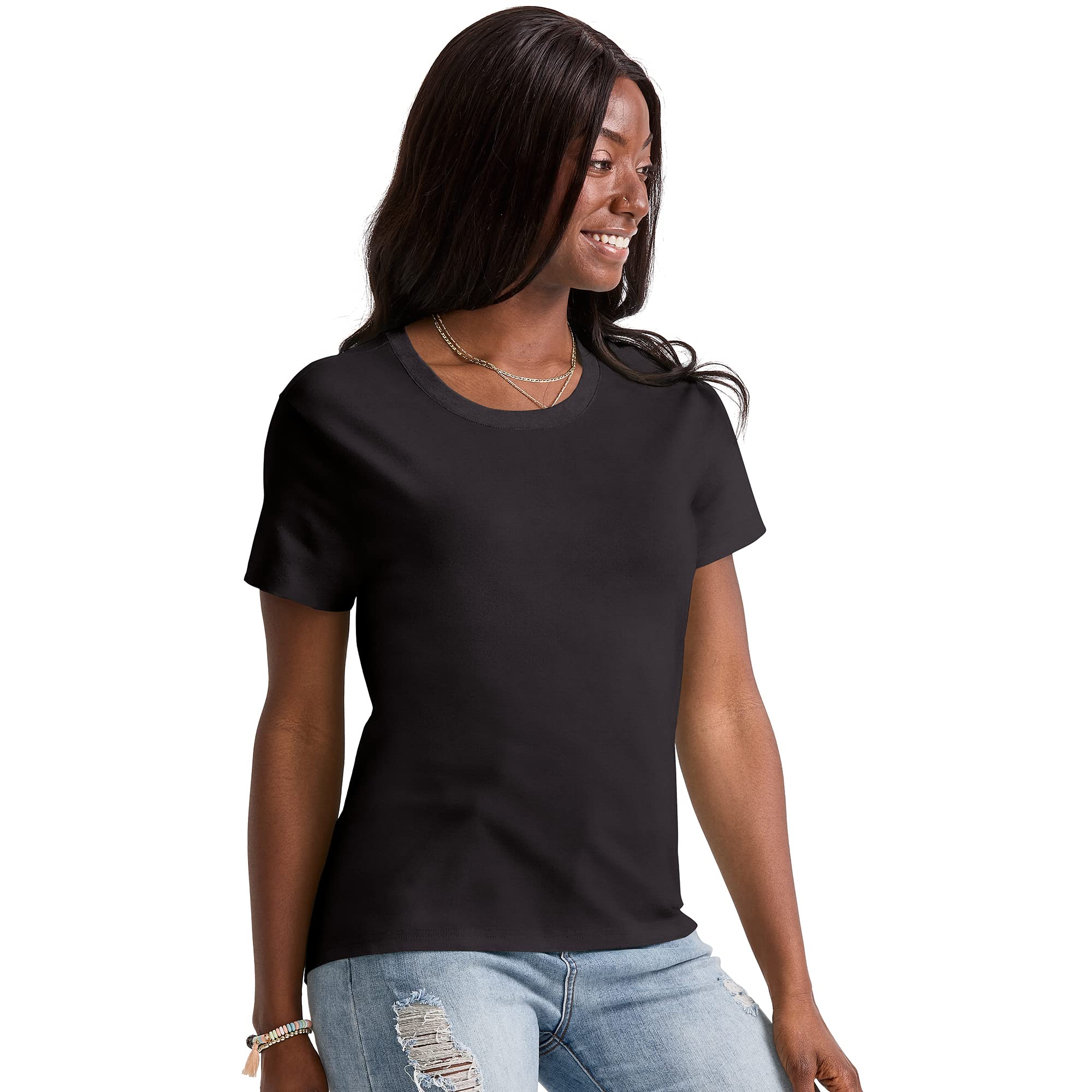 Hanes Women's Originals Graphic Cotton T-Shirt - Soft Comfortable Plus Size Tees for Casual Wear & Everyday Outfits | Perfect for Work, Weekend & Lounge