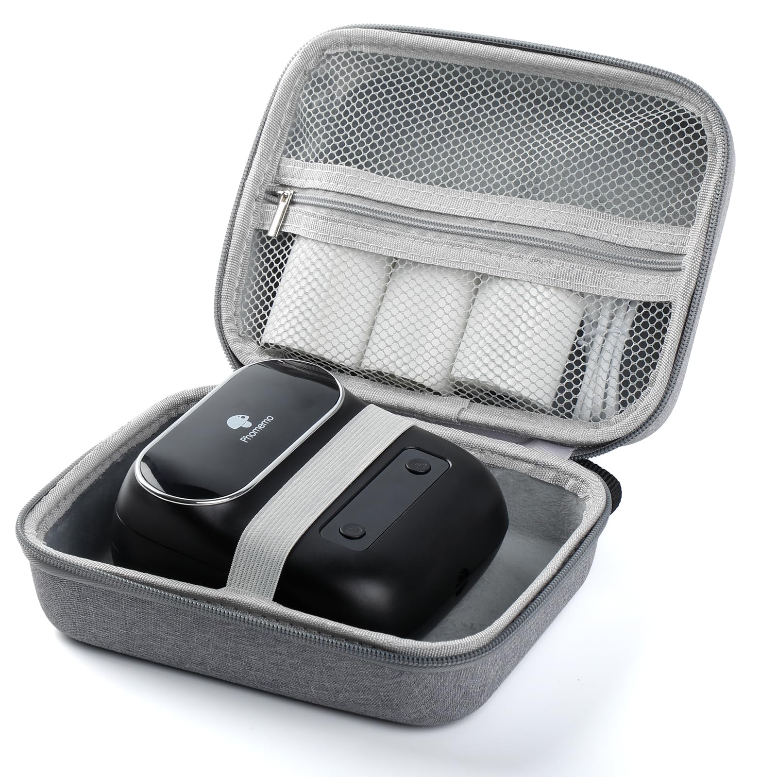 Phomemo EVA Hard Protective Case for Label Maker Printer M110 M120 M150 M220 M250 M200 M221 - Durable Storage Holder with Mesh Pocket for Accessories (Case Only) - Perfect for Office, Home & Travel Organization