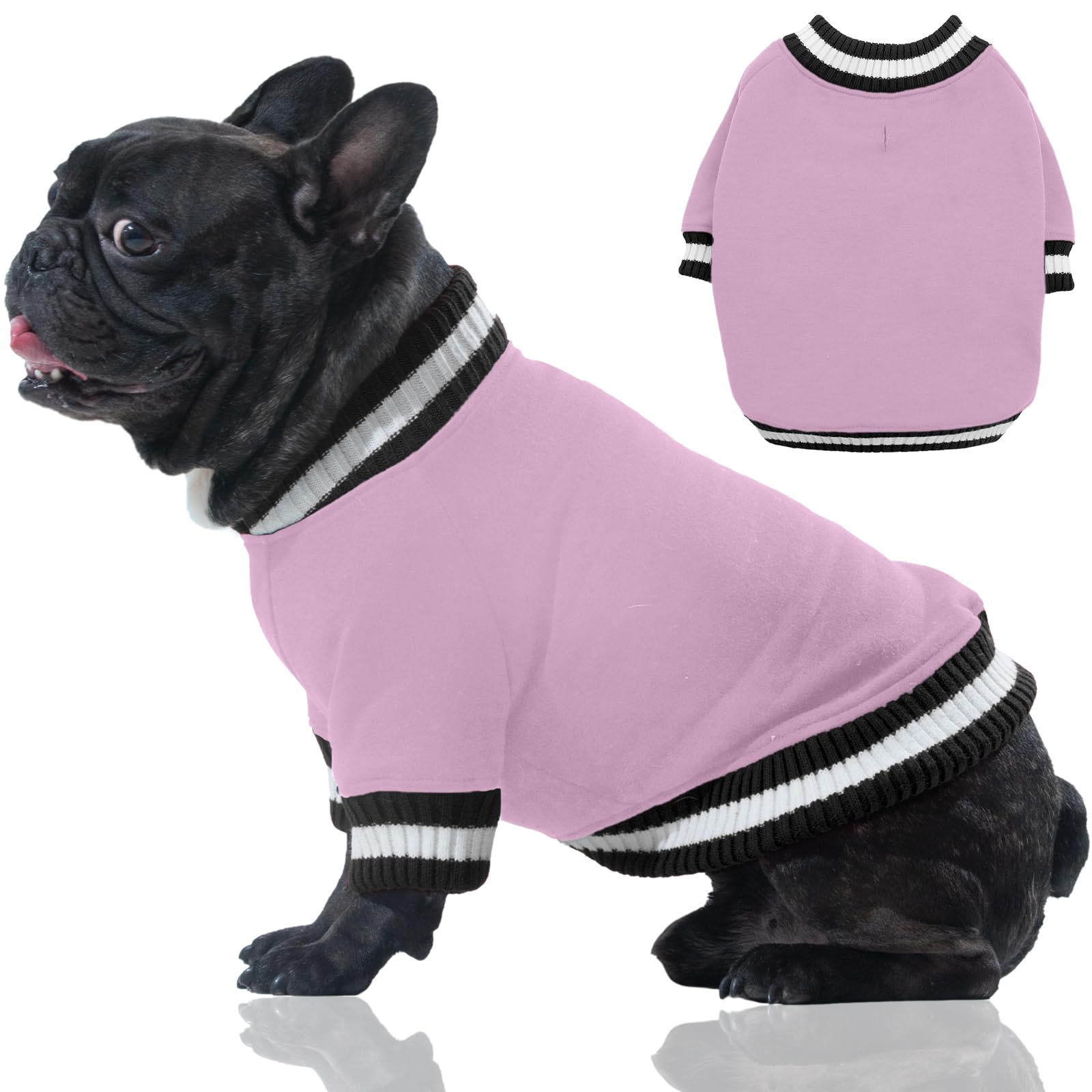FUAMEY Warm Dog Pullover Sweatshirt - Soft Fleece Winter Dog Sweater for Small & Medium Dogs | Cozy Puppy Clothes for Boys & Girls in Lavender XS | Perfect for Cold Weather Walks & Indoor Comfort
