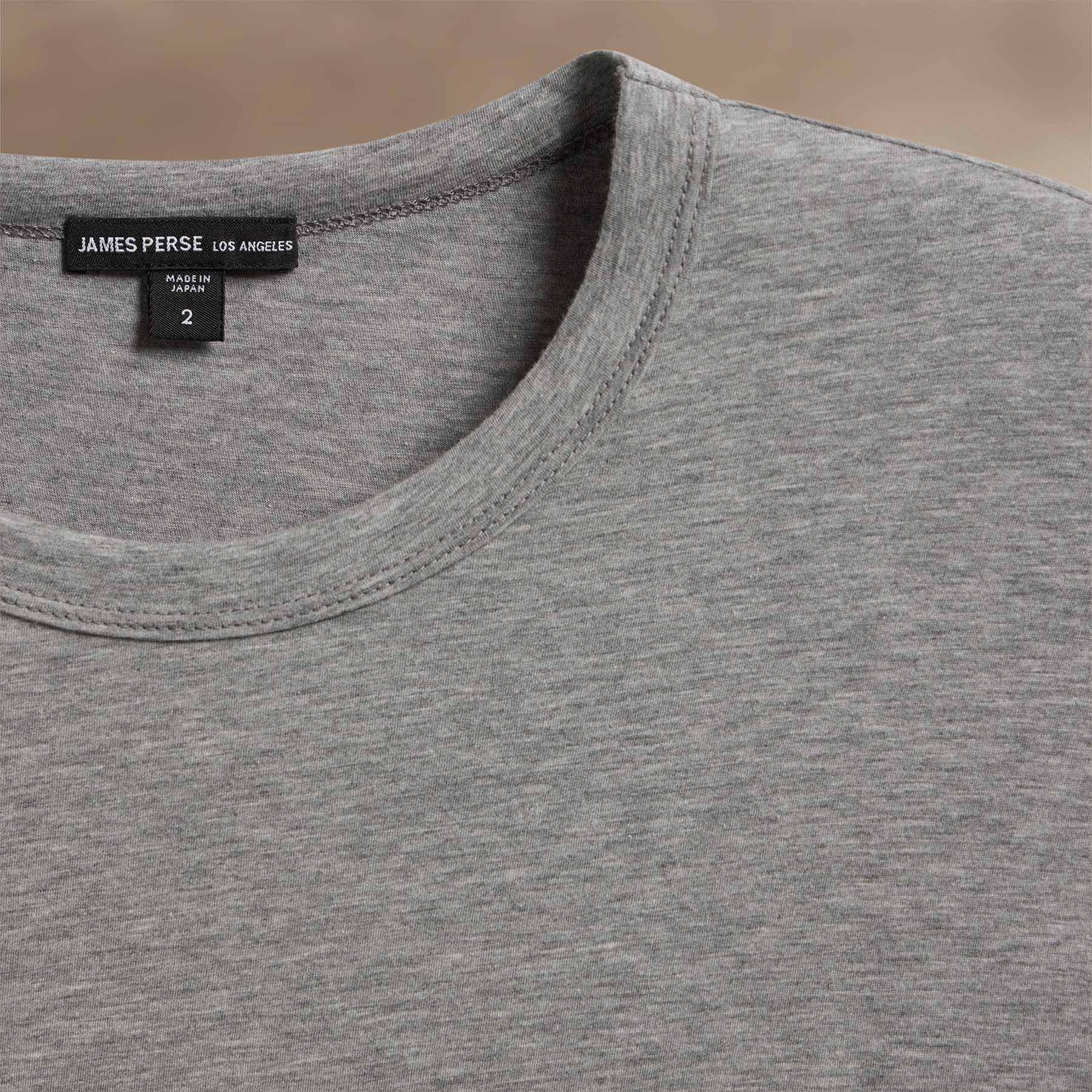 Luxe Lotus Jersey Crew Neck T-Shirt for Women - Soft Heather Grey Cotton Tee - Casual Comfort Wear for Everyday & Lounge