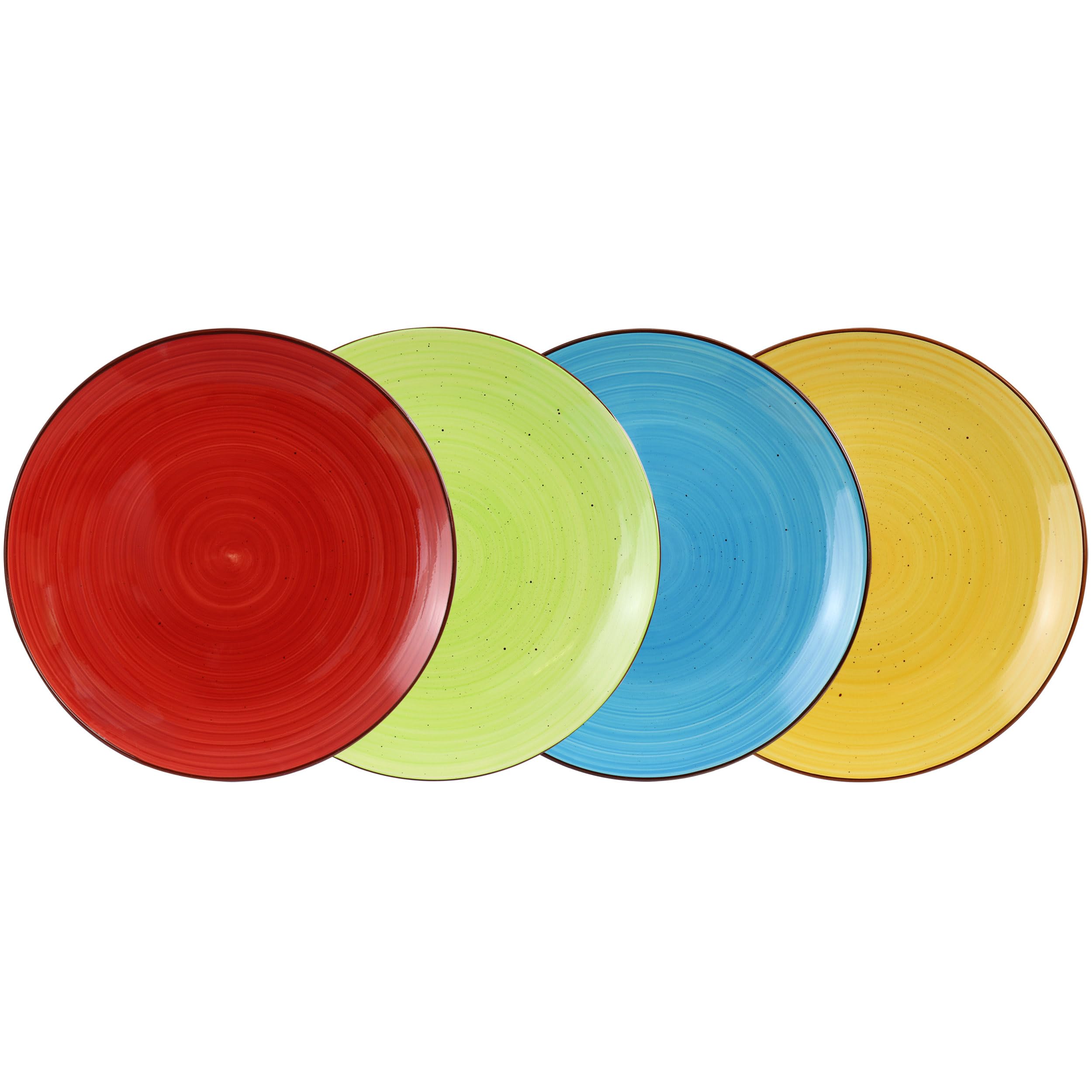 Elama 12-Piece Stoneware Dinnerware Set - Double Bowl Plates, Bowls & Mugs - Durable Mason Style for Everyday Dining, Family Meals & Entertaining