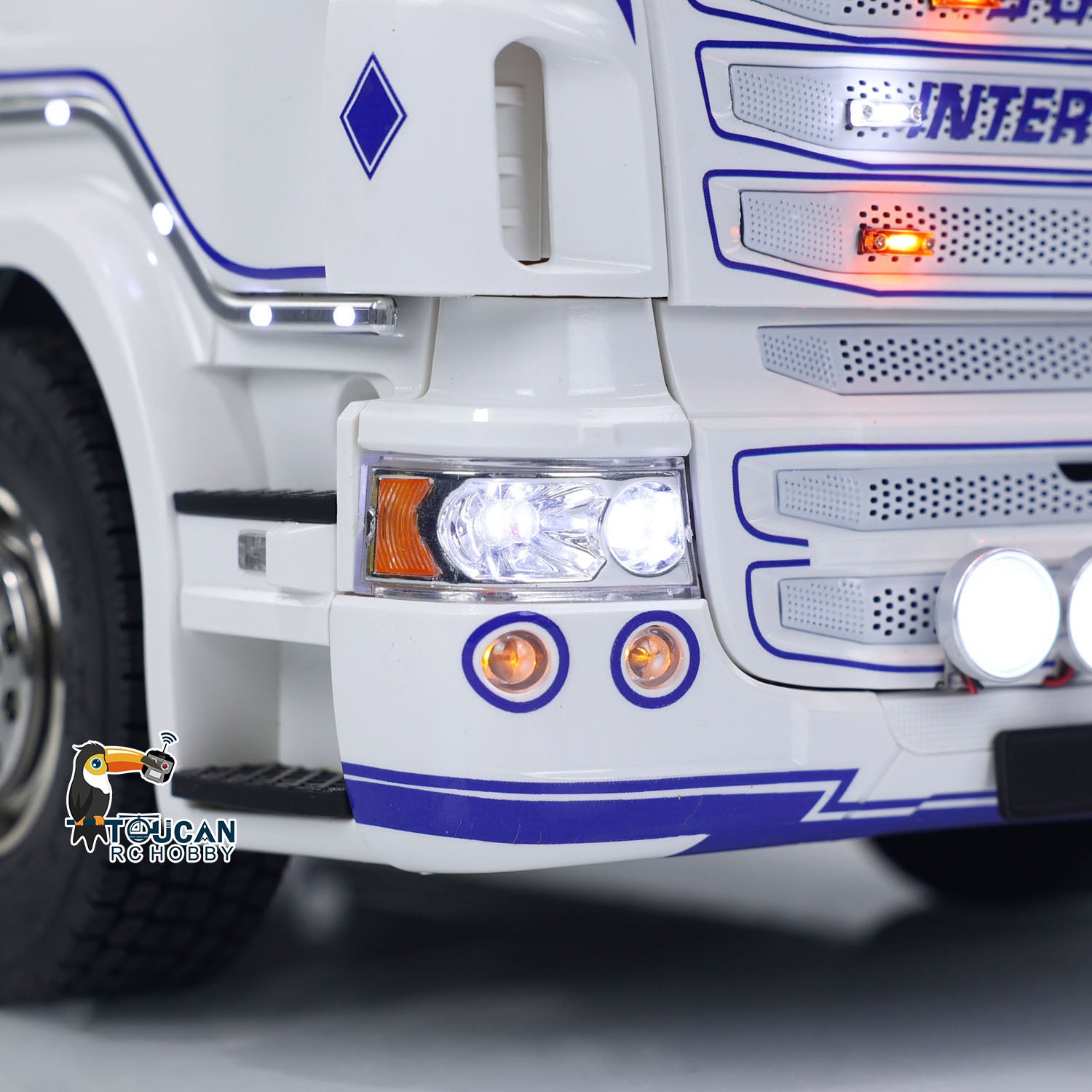 1/14 Scale Custom RC Tractor Truck 4x4 RTR with Metal Chassis, Smoke Effect, 3-Speed Gearbox, LED Lights & Sound - ST8 Radio Control for Off-Road Adventure and Construction Site Play