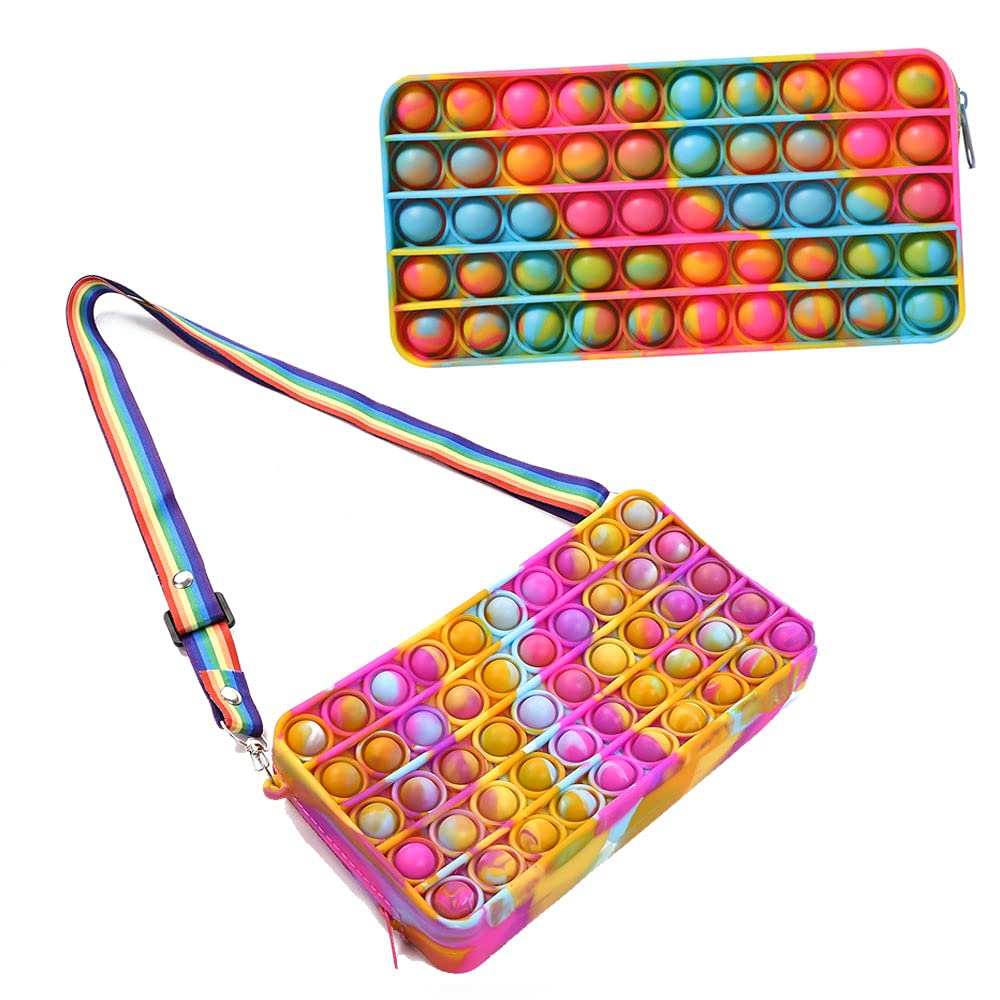 Pop Fidget Sensory Toys Crossbody Handbag for Women & Girls - Stress Relief Bubble Popper Purse for Anxiety, Perfect for School, Travel & Daily Use