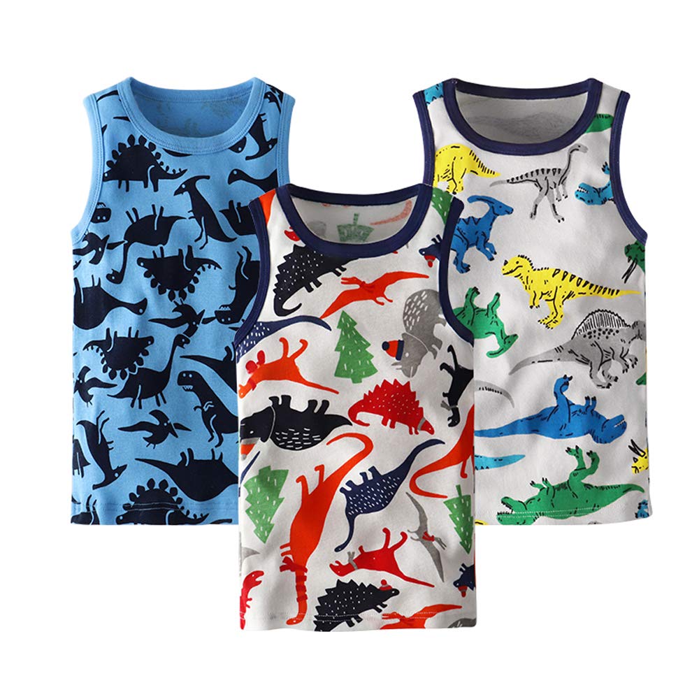 3-Pack Boys' Sleeveless Tank Tops for Toddlers - Soft Cotton Summer Shirts for Playtime, Beach & Outdoor Activities