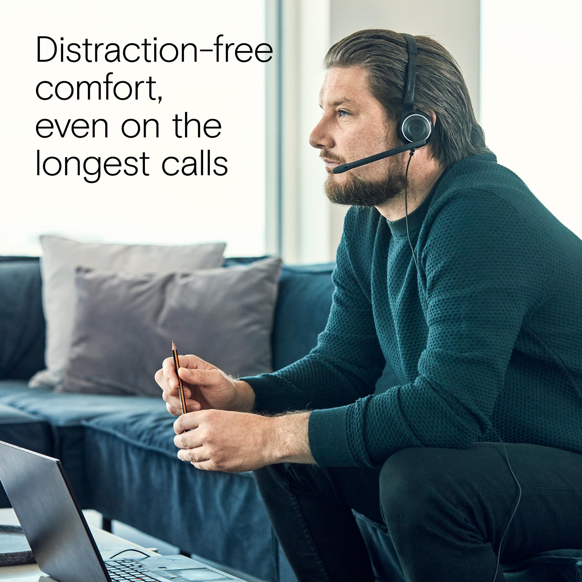 Sennheiser PC 7 USB Mono Headset for PC & Mac - Professional Noise-Canceling Microphone, Lightweight Design, Plug & Play (Black) - Ideal for Home Office, Online Meetings, Gaming & Call Centers
