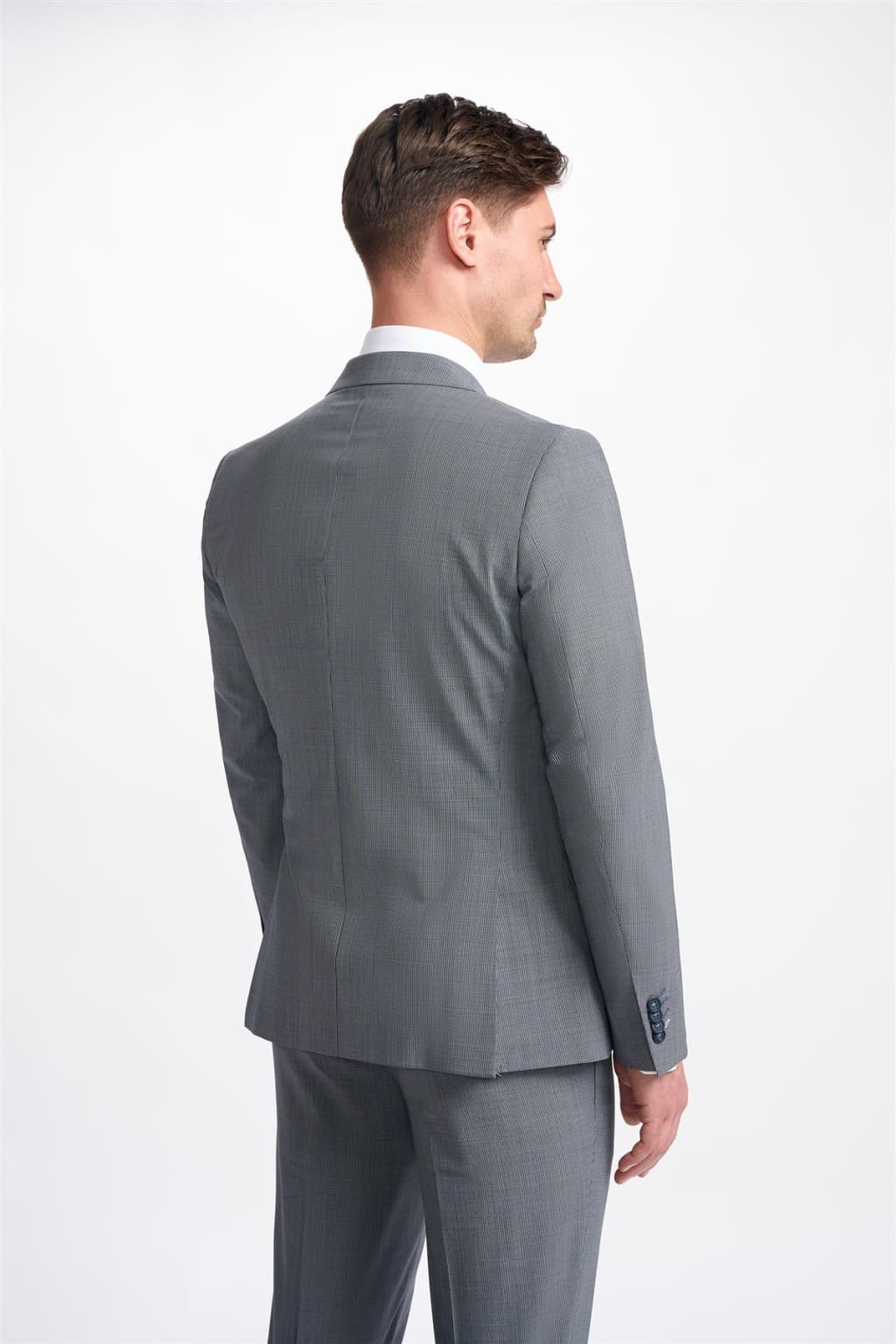 Cavani Bond Puppy Tooth Double Breasted Blazer for Men - Classic Wool Suit Jacket for Business, Office & Formal Events