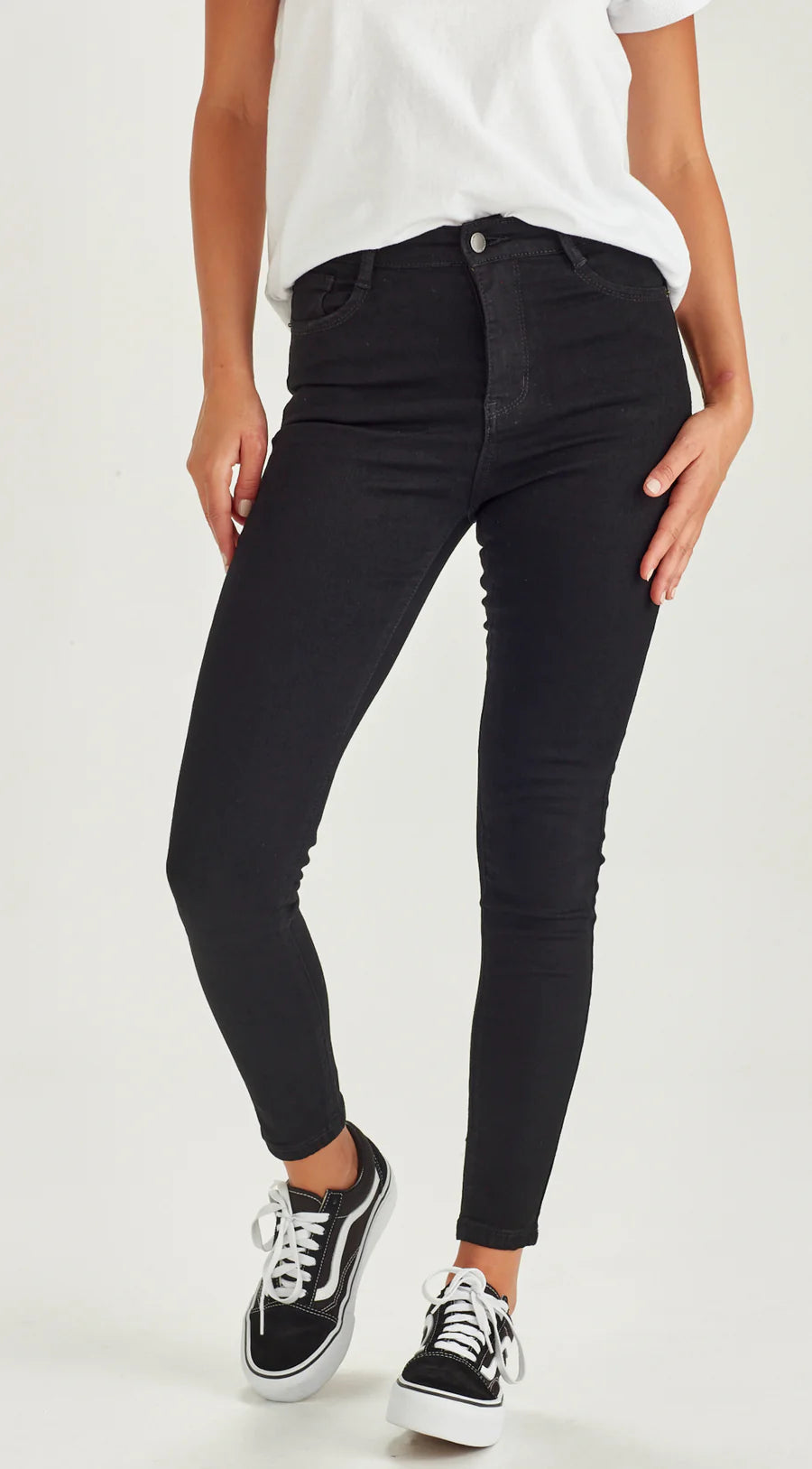 Slip Ankle Grazer Jeans in Black - Stylish Slim Fit Cropped Denim Pants for Women | Perfect for Casual Outfits, Workwear & Everyday Comfort