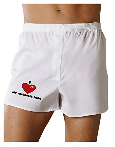I Heart My Awesome Wife Boxer Shorts for Men - Funny & Comfortable Underwear Gift for Husband, Boyfriend - Perfect for Anniversary, Valentine's Day & Romantic Occasions