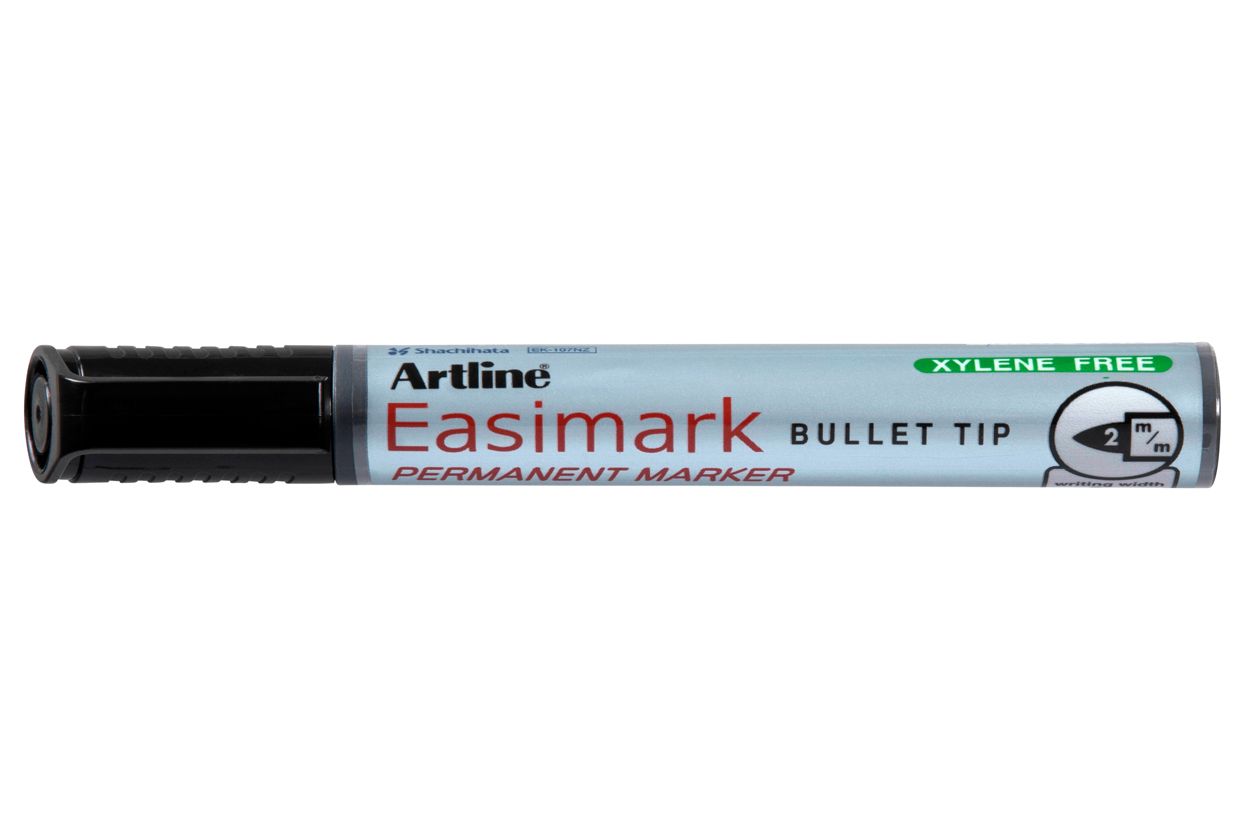 Artline 107 Easimark Permanent Marker - 2mm Bullet Tip, Black Ink, Pack of 12 - Ideal for Office, School, Labeling & Craft Projects