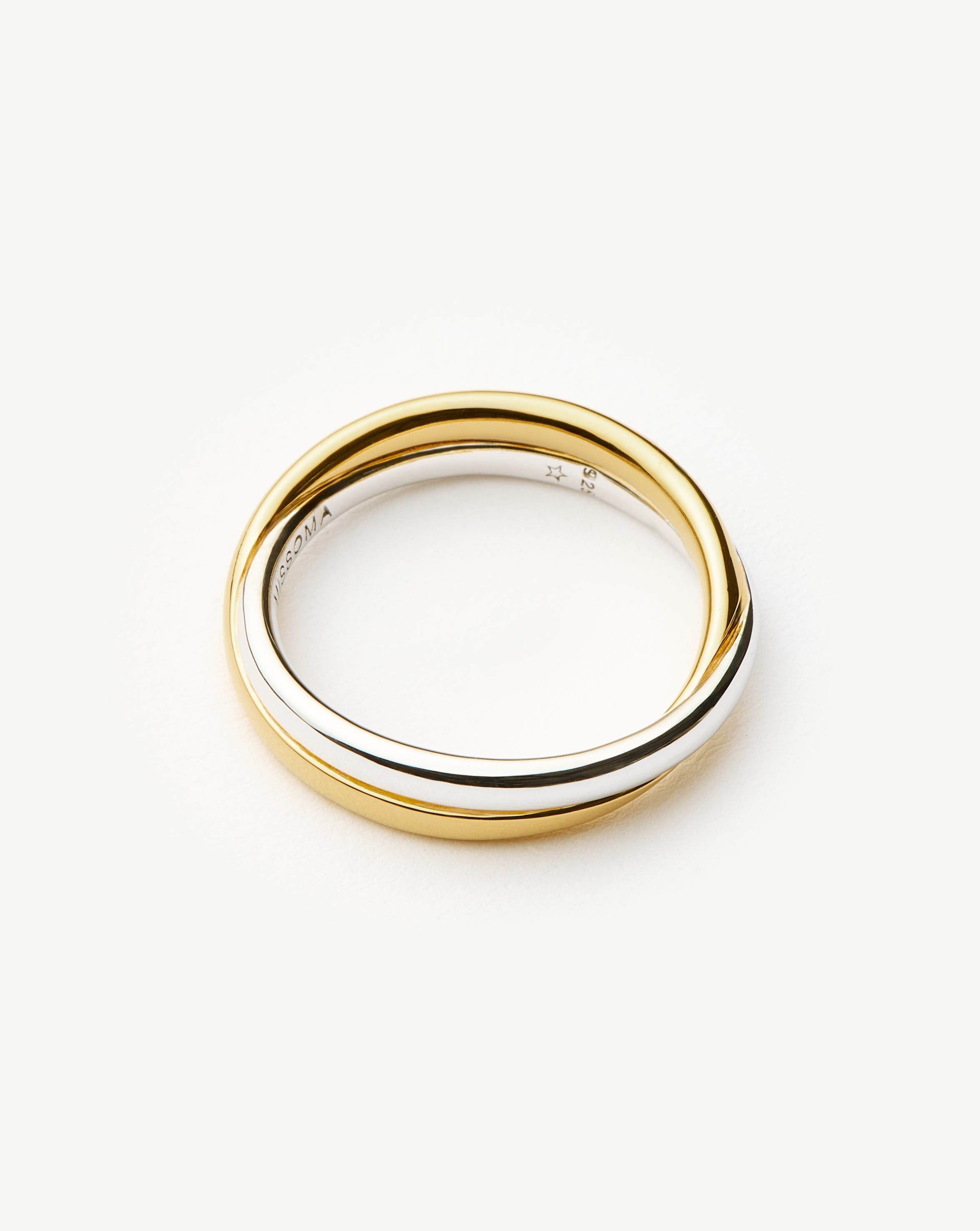 Lucy Williams Entwine Ring - Mixed Metal Stackable Ring for Women, Dainty Gold & Silver Jewelry for Everyday Wear, Perfect Gift for Her | Wedding, Anniversary, Birthday, Valentine's Day