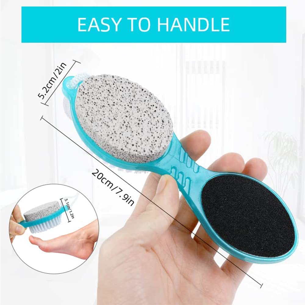 Mivva 4-in-1 Pedicure Brush - Foot Scrubber & Callus Remover with Pumice Stone, Exfoliating Tool for Dead Skin Removal - Perfect for Home Spa, Pedicure & Foot Care Routine