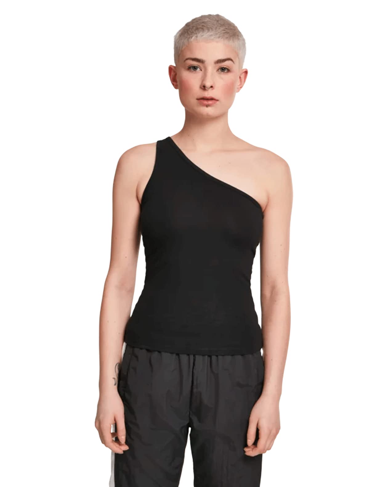 Urban Classics Women's Asymmetric Workout Tank Top - Breathable Athletic Shirt for Yoga, Running & Gym Training