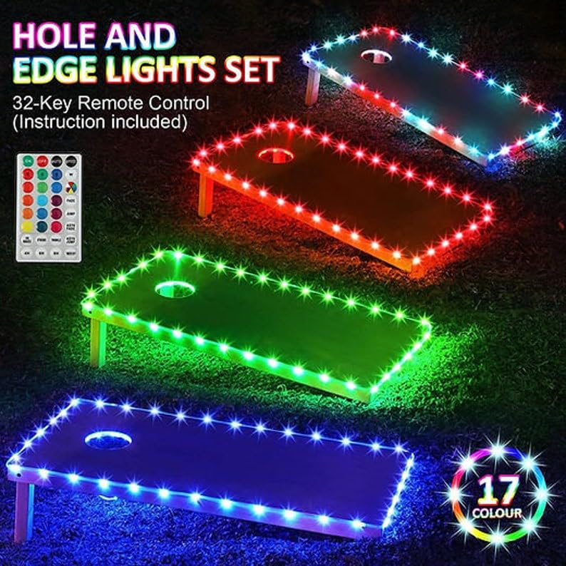 Premium Black & White Cornhole Game Set - 2 Boards & 8 Bean Bags - Custom Size Options with Accessories - Perfect for Backyard Parties, Tailgating & Outdoor Events