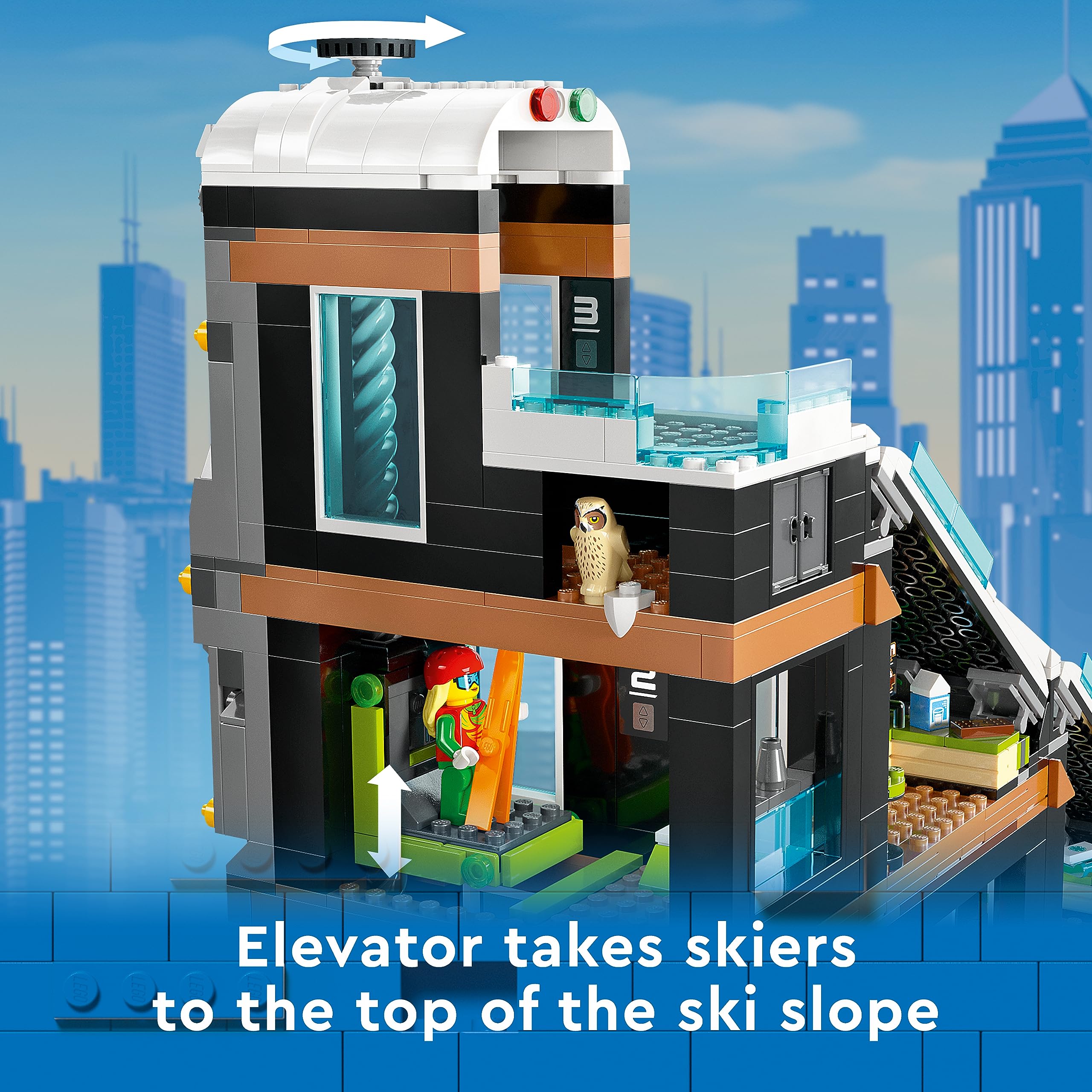 LEGO City Ski and Climbing Center Building Toy Set (60366) - 3-Level Winter Sports Playset with Ski Slope, 8 Minifigures & 2 Animal Figures - Perfect Gift for Kids & Ski Enthusiasts | Creative Winter-Themed Play for Indoor Snow Adventures