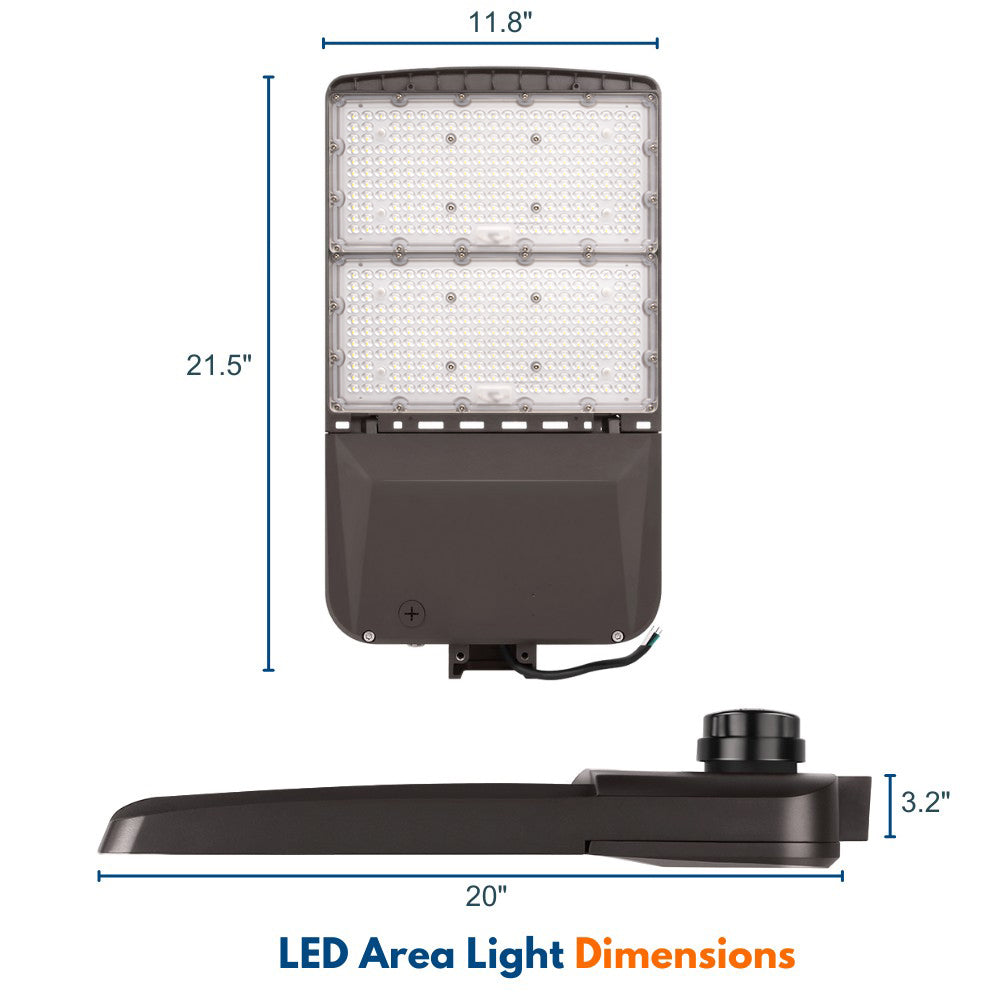 Vela III LED Parking Lot Light - Type IV, 310W/280W/260W/240W Selectable, 46,300 Lumens, 120-277V, 5000K Daylight, 1000W Equivalent - Perfect for Commercial Parking Lots, Warehouses & Outdoor Security Lighting