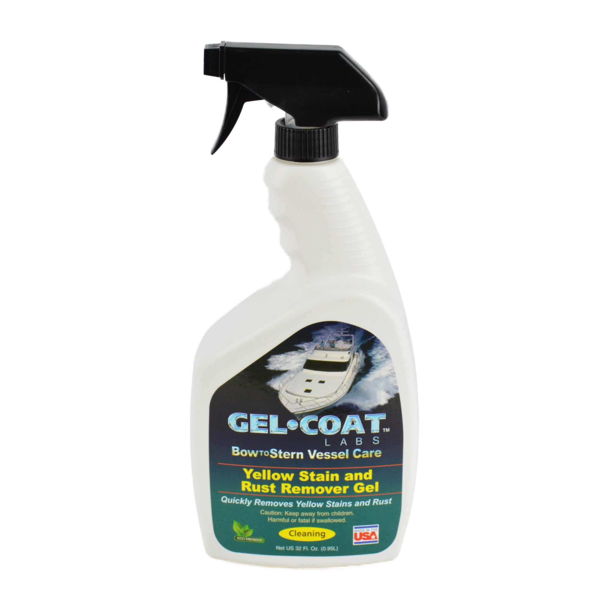 Gel Coat Labs Yellow Stain & Rust Remover - Heavy Duty Cleaner for Boats, RVs, & Outdoor Furniture | Fast-Acting Formula for Tough Stains & Rust Removal | Perfect for Marine, Automotive & Home Use