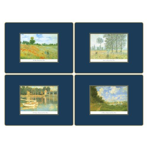 Lady Clare English Placemats Set of 4 - French Impressionists Art Design - Traditional Continental Style 15.5 x 11.5 Inch - Perfect for Dining Table Decor, Dinner Parties & Holiday Entertaining