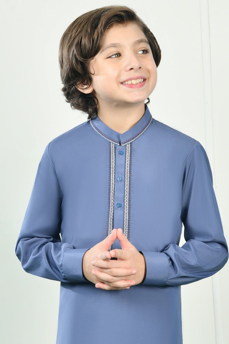 Stylish Blended Grey Kurta Trouser by J. Junaid Jamshed - Premium Pakistani Formal Wear for Men - Perfect for Weddings, Eid & Special Occasions