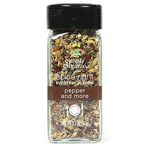 Simply Organic Everyday Blends Pepper & More - Certified Organic, Vegan, Non-GMO | 2.2 oz (62g) | Perfect for Seasoning Meats, Vegetables & Homemade Recipes