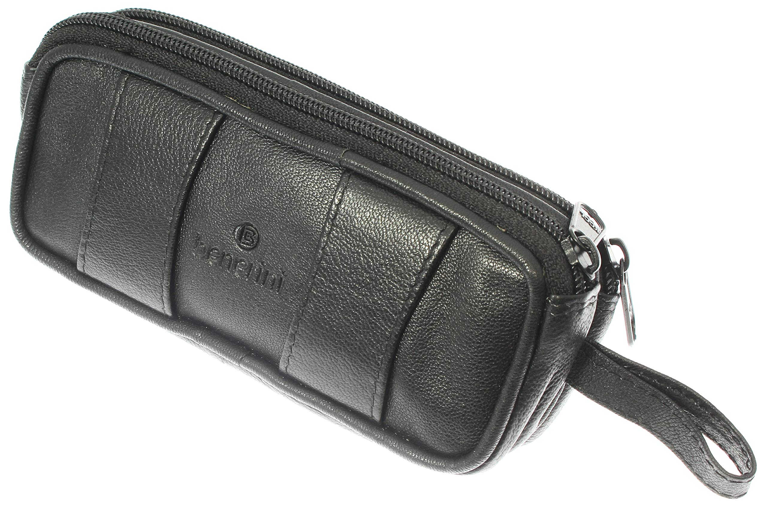 Premium Soft Goat Leather Eyeglass Case with Belt Loops & Key Ring - Black/Red/Pink/Purple Colors - Perfect for Travel, Work & Everyday Use