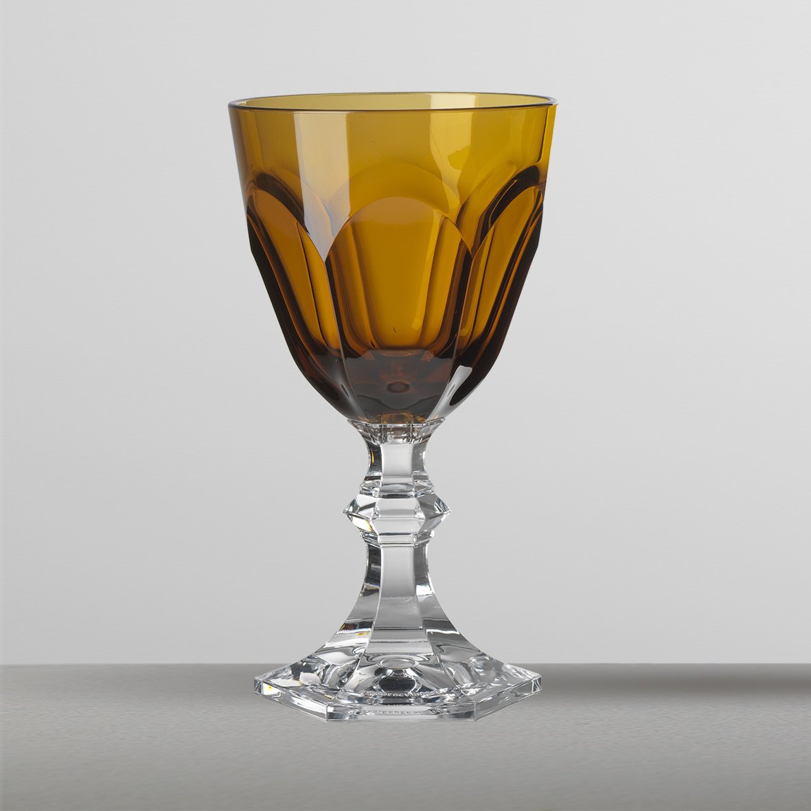 Mario Luca Giusti Dolce Vita Set of 6 Amber Water Glasses - Elegant Drinking Glasses for Wine, Cocktails & Home Decor