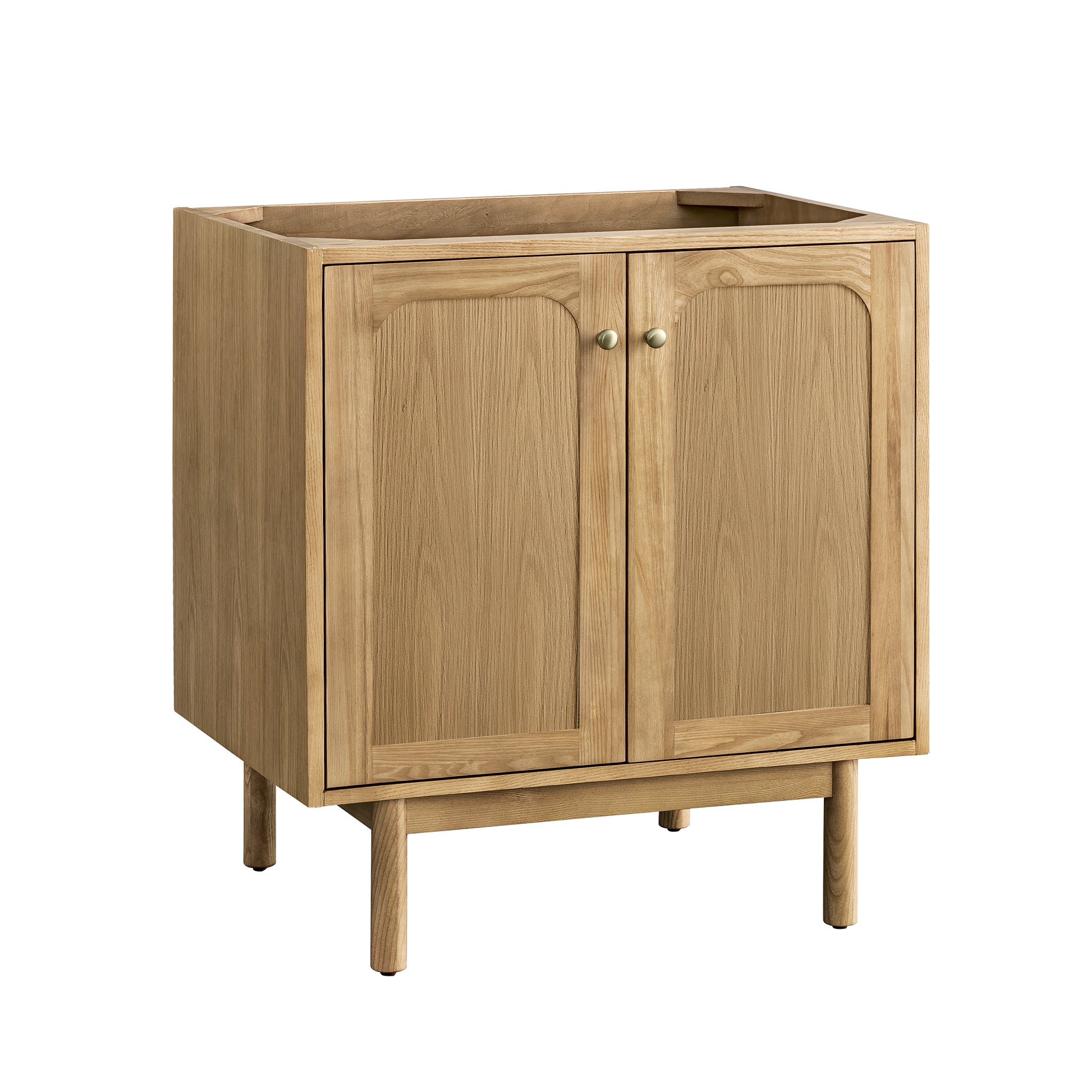 Laurent 30 Inch Single Bathroom Vanity in Light Natural Oak - Modern Sink Cabinet for Small Space & Powder Room Makeover